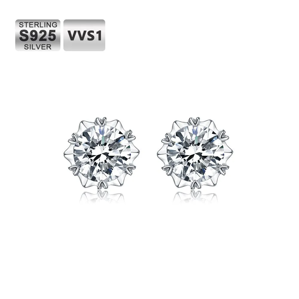 0.5 Carats *2 VVS1 Moissanite Earrings 0057