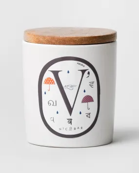 Alphabet V Candle