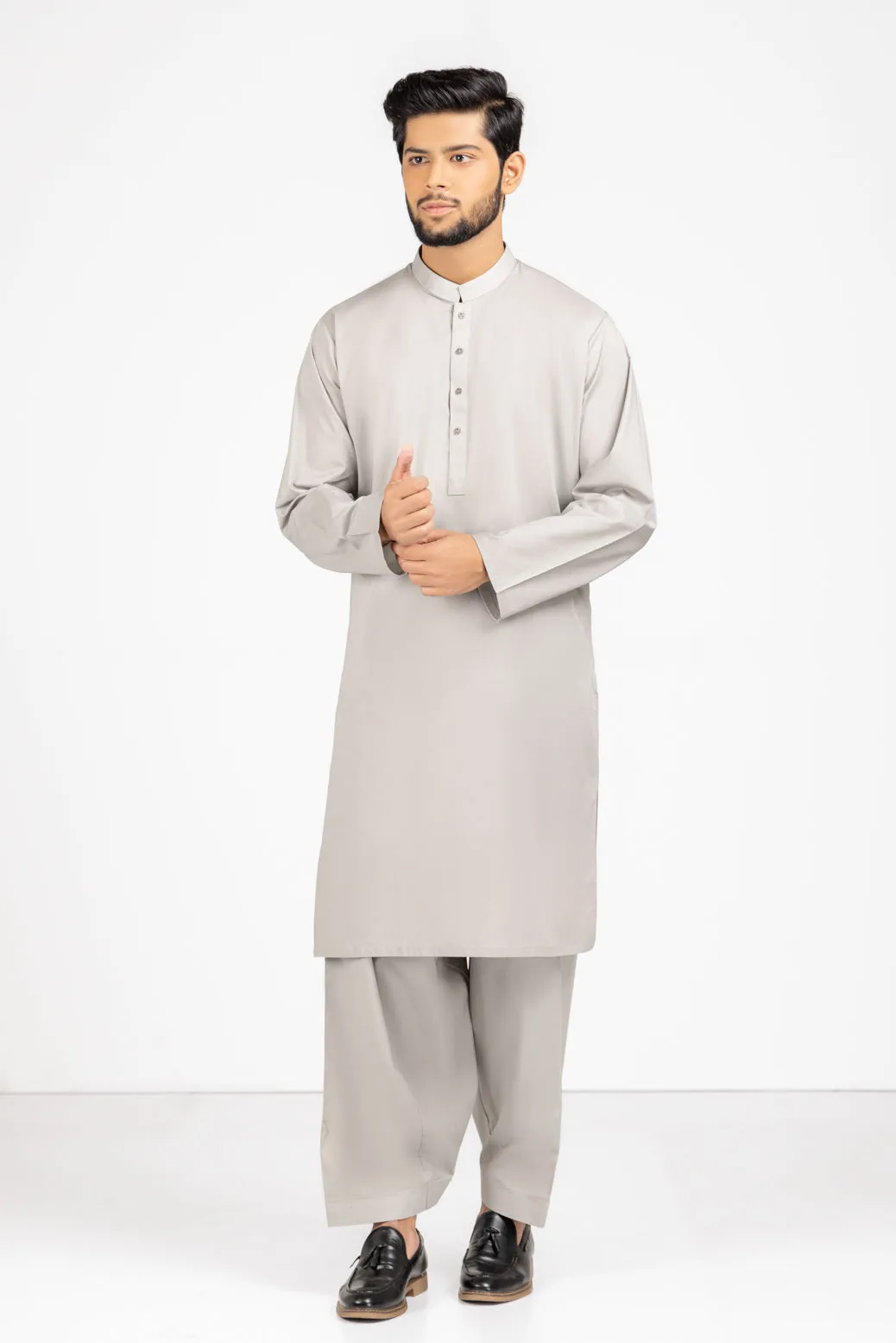 ASH GRAY-COTTON-KURTA SHALWAR (KSRS23-029)