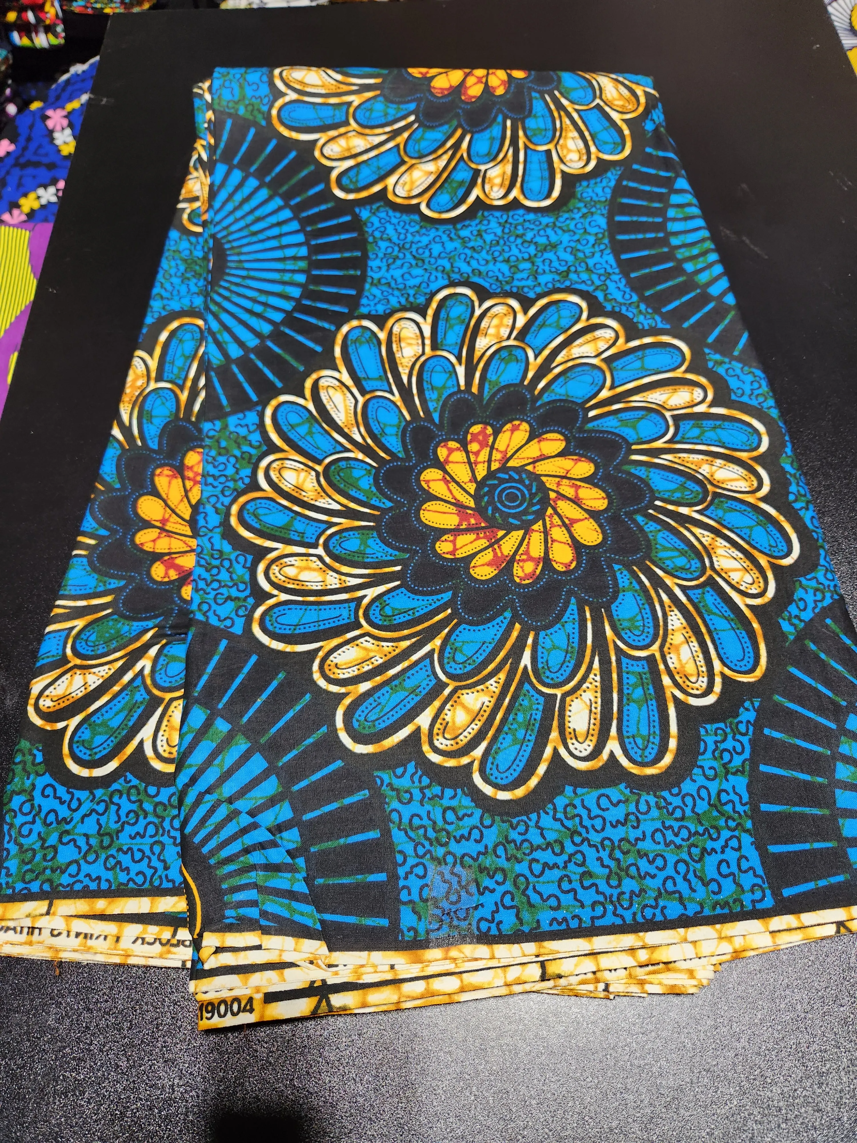 Blue African Ankara Print Fabric