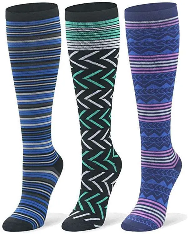 Braveman Print Knee-High Recovery Compression Socks (3-Pack or 6-Pack)