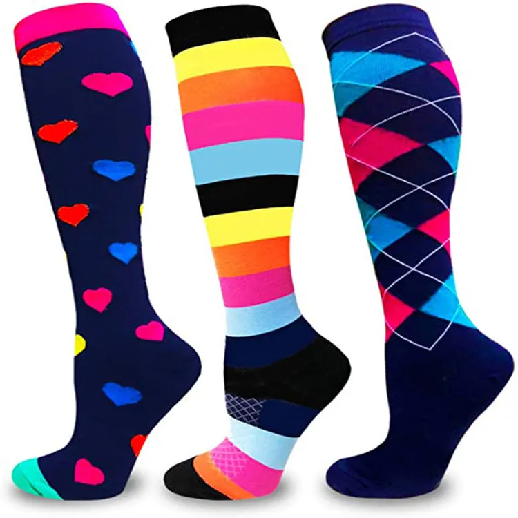 Braveman Print Knee-High Recovery Compression Socks (3-Pack or 6-Pack)