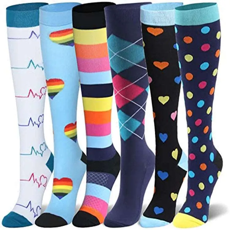 Braveman Print Knee-High Recovery Compression Socks (3-Pack or 6-Pack)