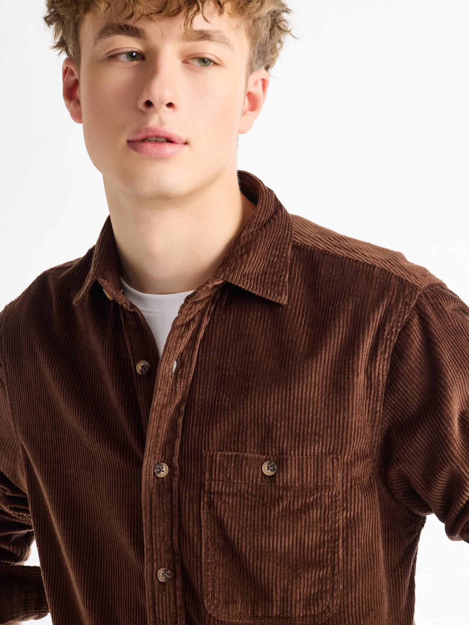 Brown Corduroy Over Shirt