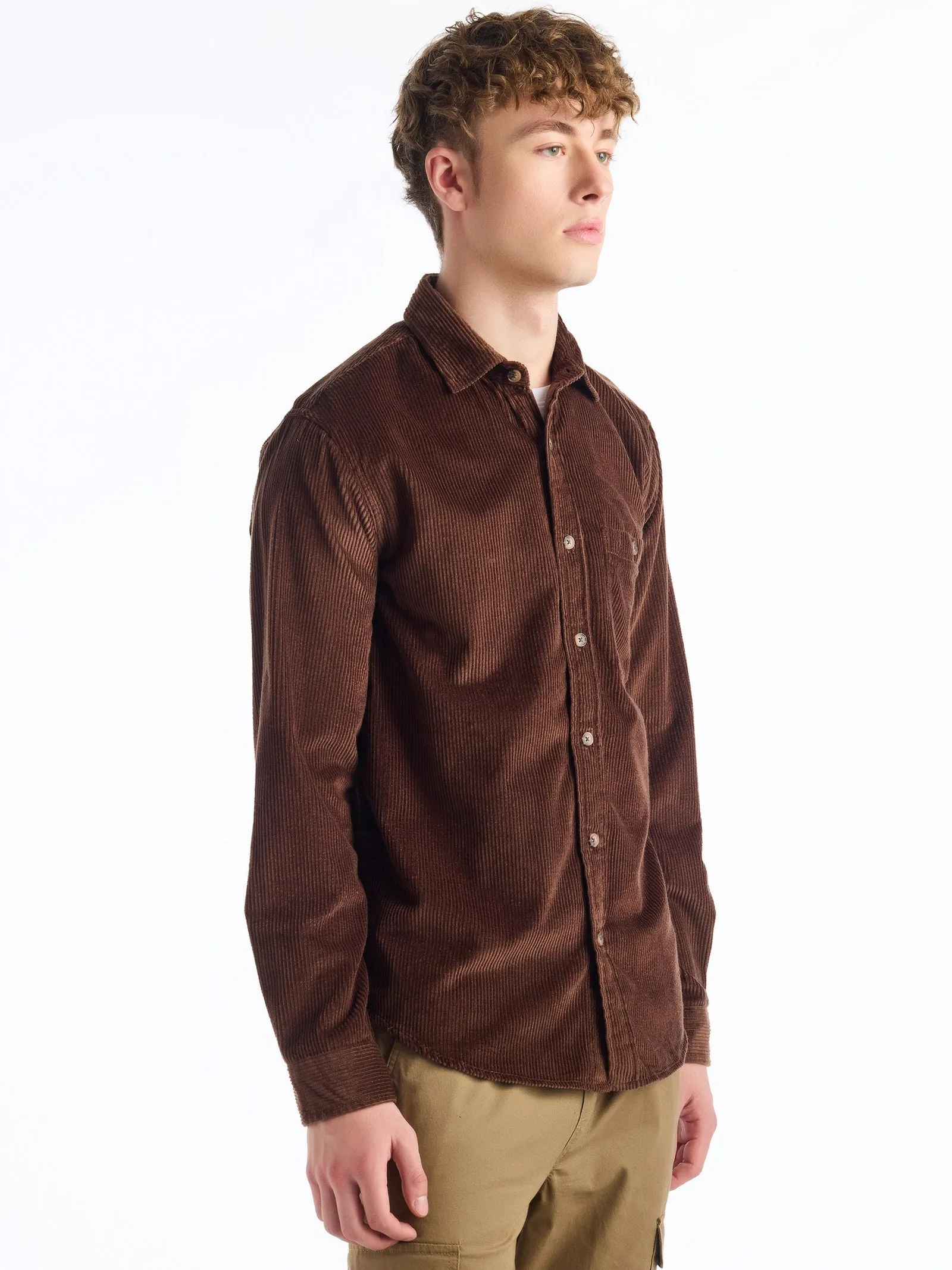 Brown Corduroy Over Shirt