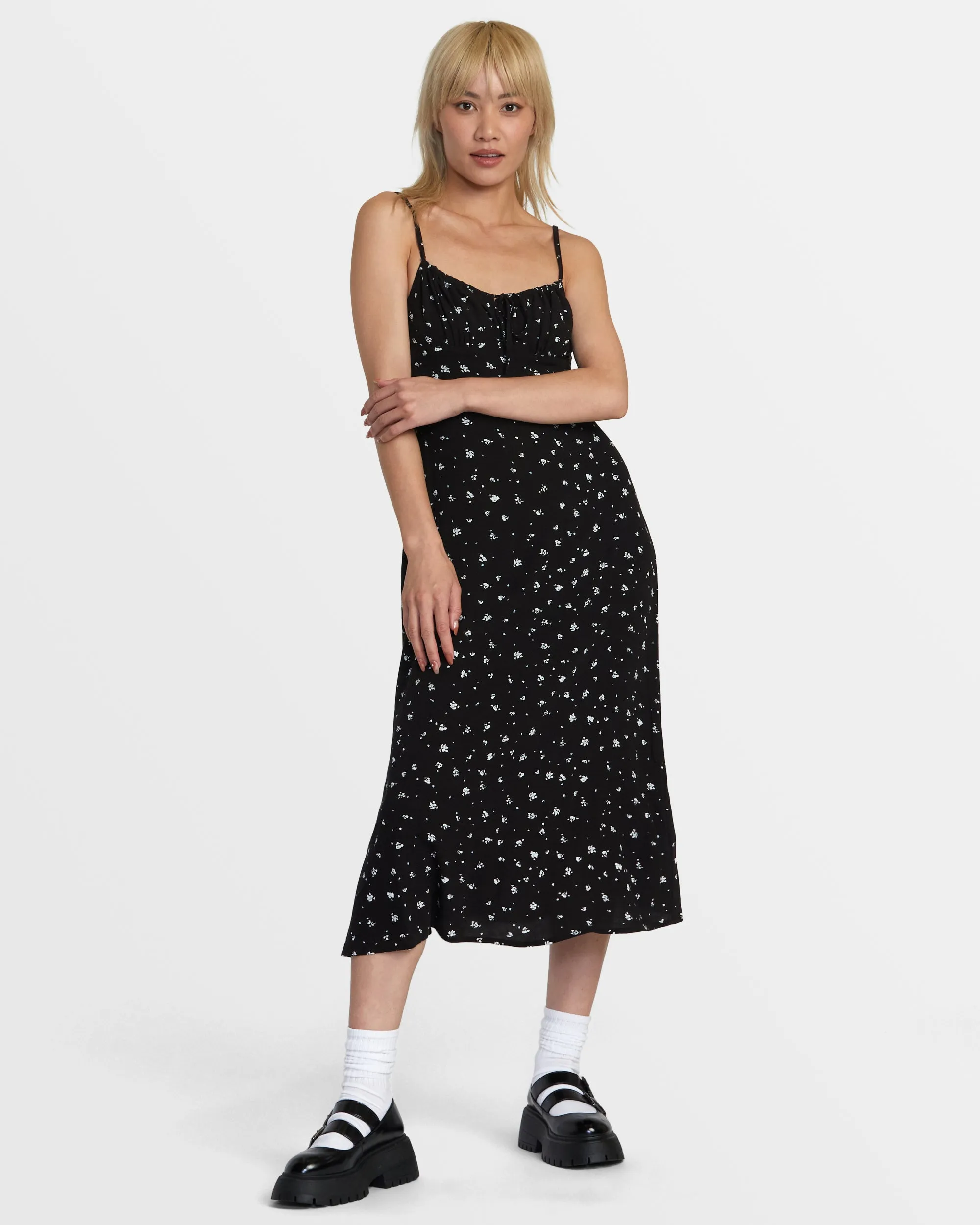 Cafe Midi Dress - Black Multi