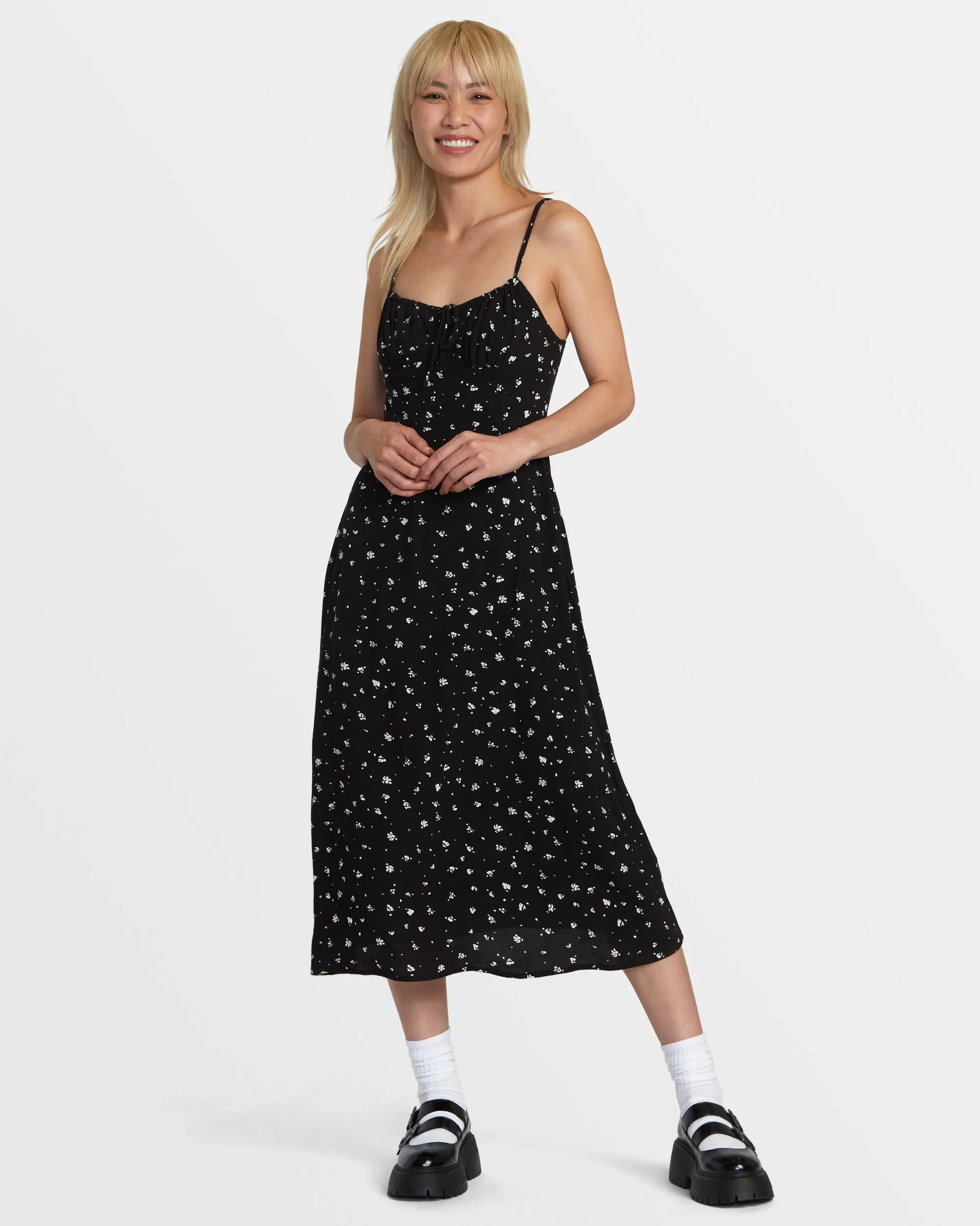 Cafe Midi Dress - Black Multi