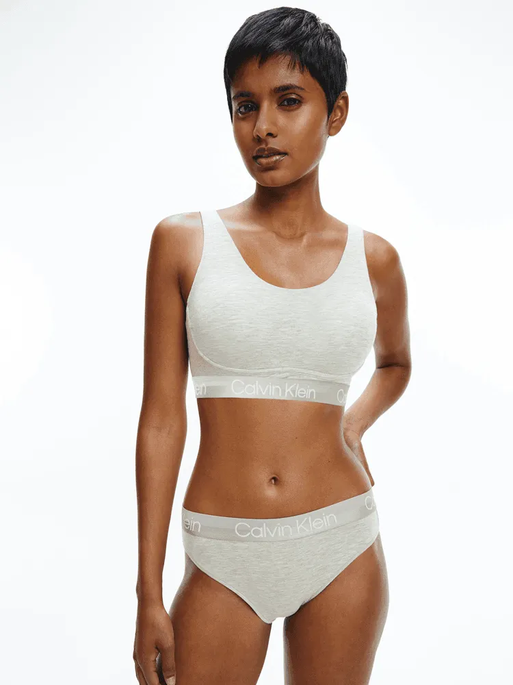 Calvin Klein Structured Cotton Lightly Lined Bralette - Grey Heather