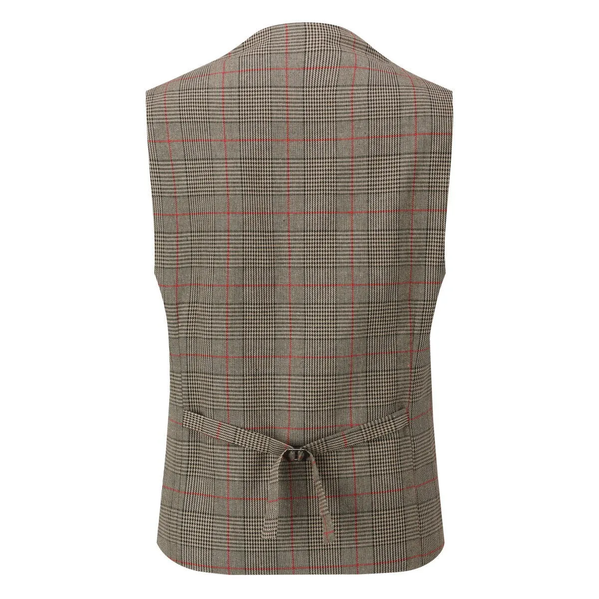 Checked Vests Stripes Business Slim Fit Cotton Grey