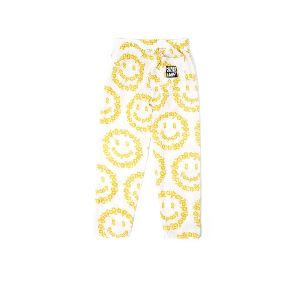 CHINA TOWN MARKET FLORAL SMILEY PANTS PAJAM-WHITE