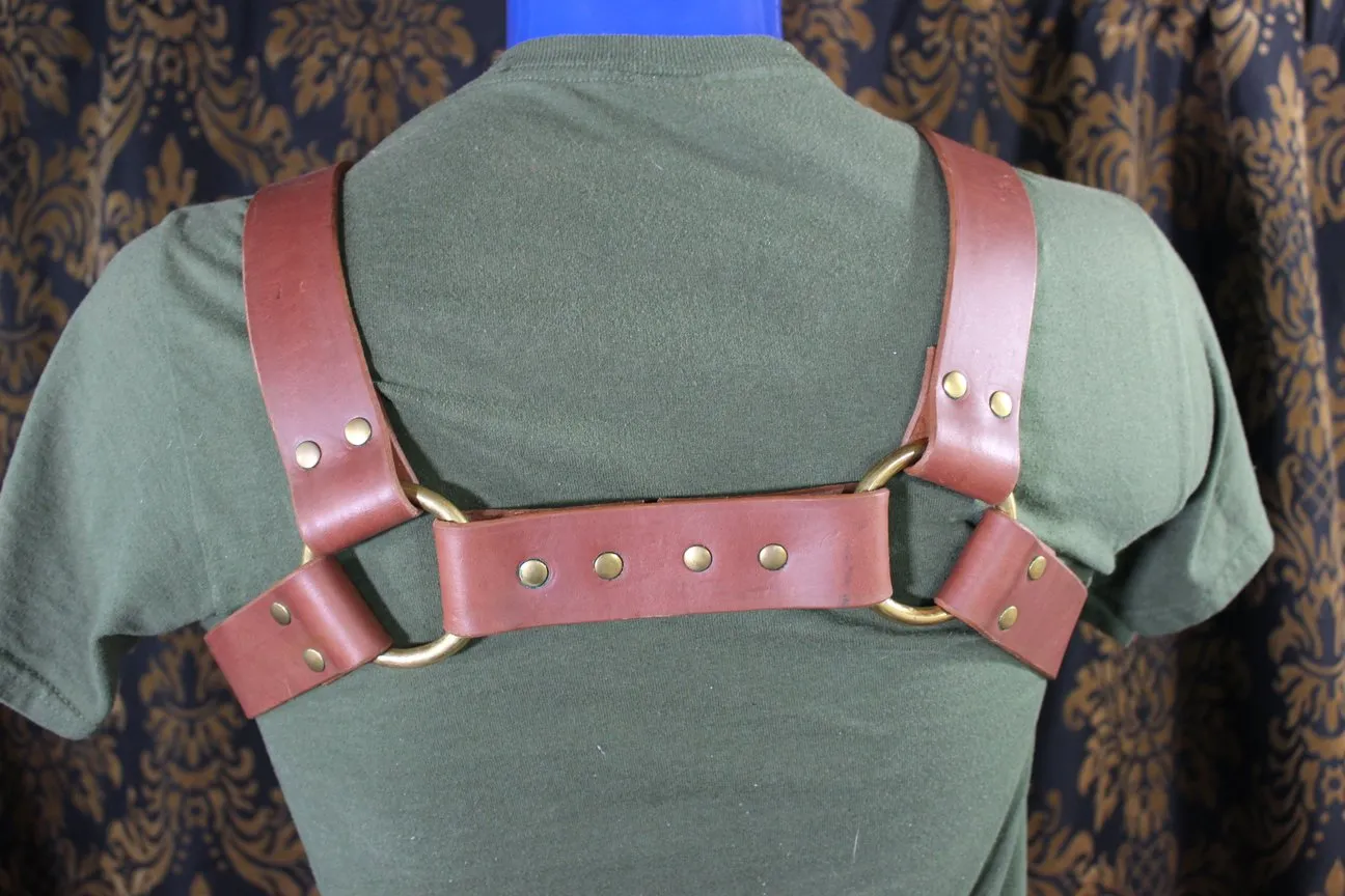 Classic Latigo Bulldog Harness with Snaps