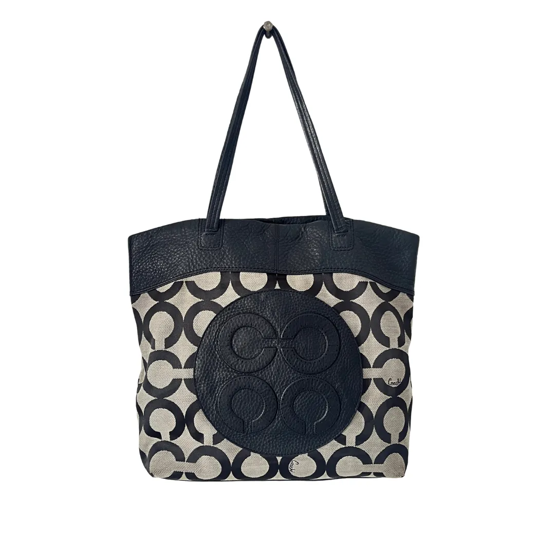 Coach Grey & Black Vintage C-Logo Print Tote | Pre Loved |