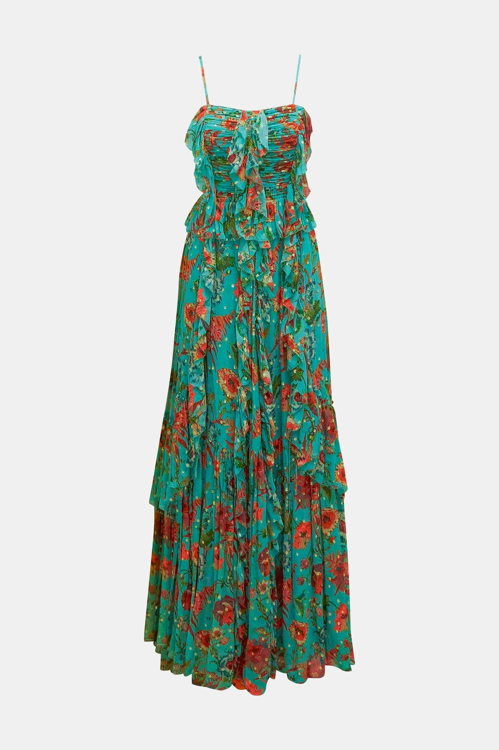 Colette Silk Gown in Garden Bloom