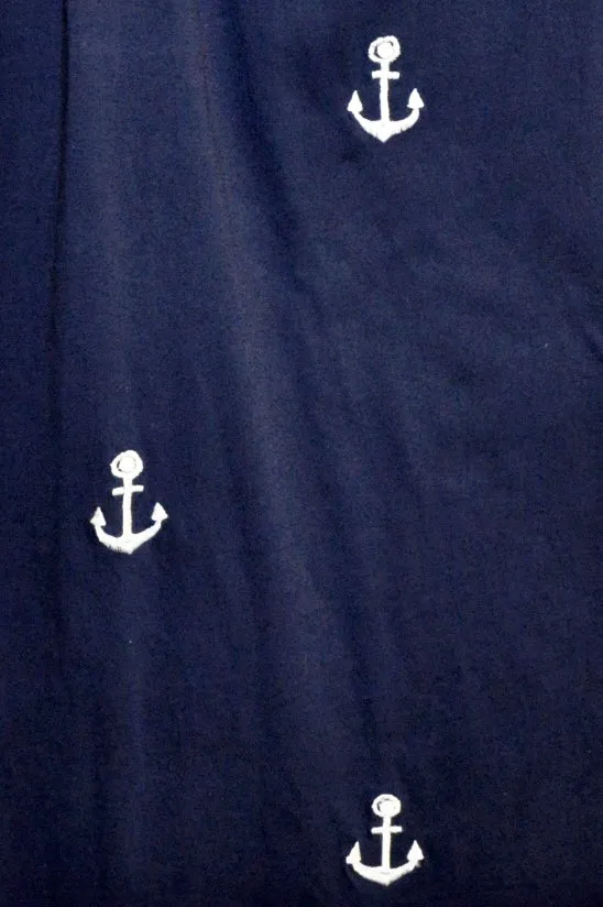 Cotton Knit Tank with Anchor Embroidery