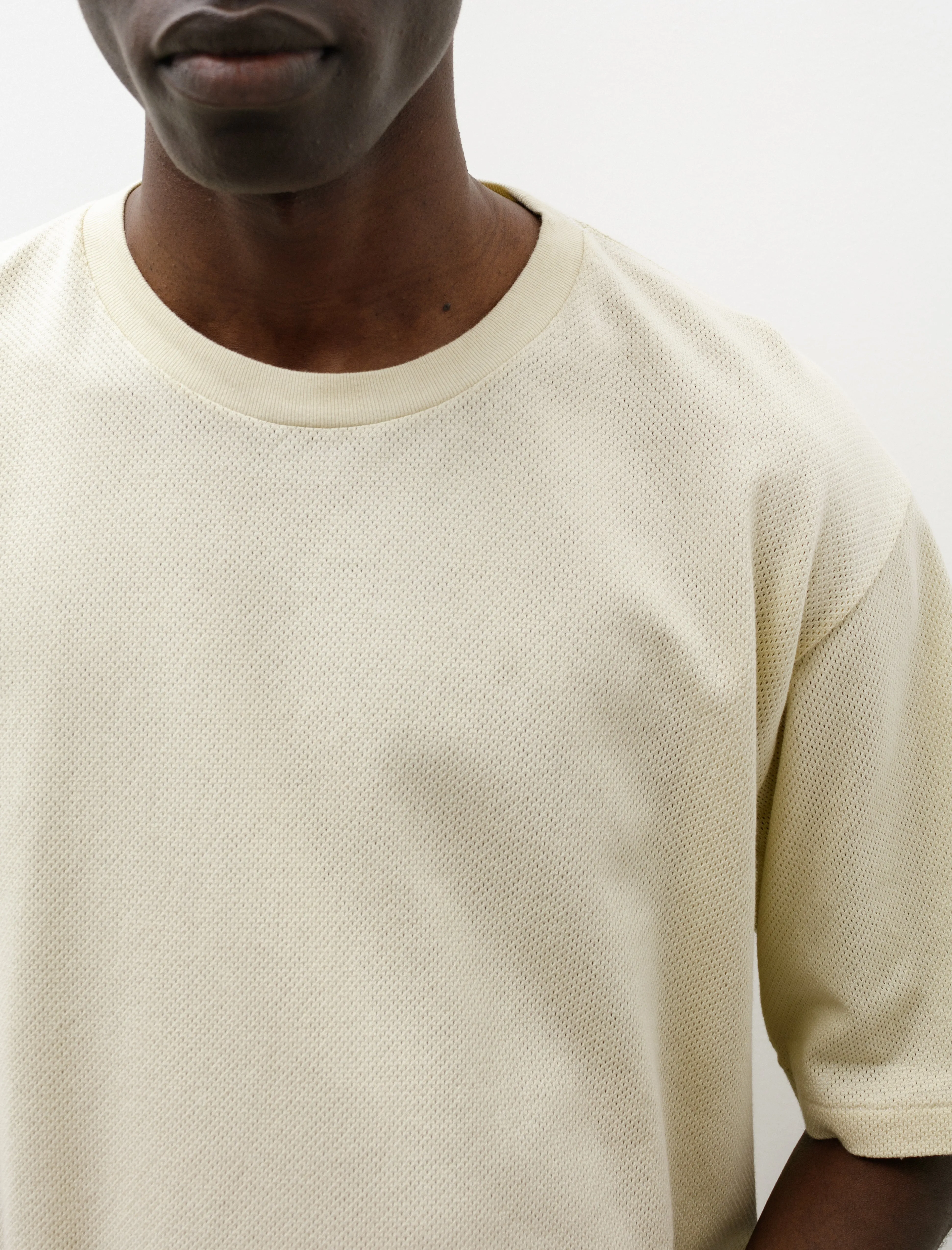 Cotton Mesh Dyed Tee Ivory