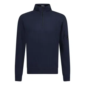 CP COMPANY NAVY LENS HALF ZIP SWEATSHIRT