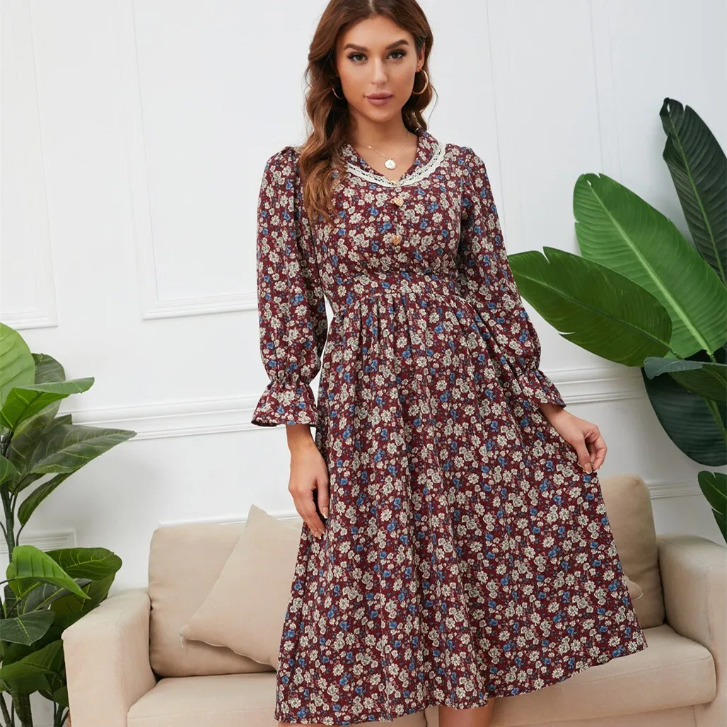 DressBetty - Retro French Floral Lace Dress