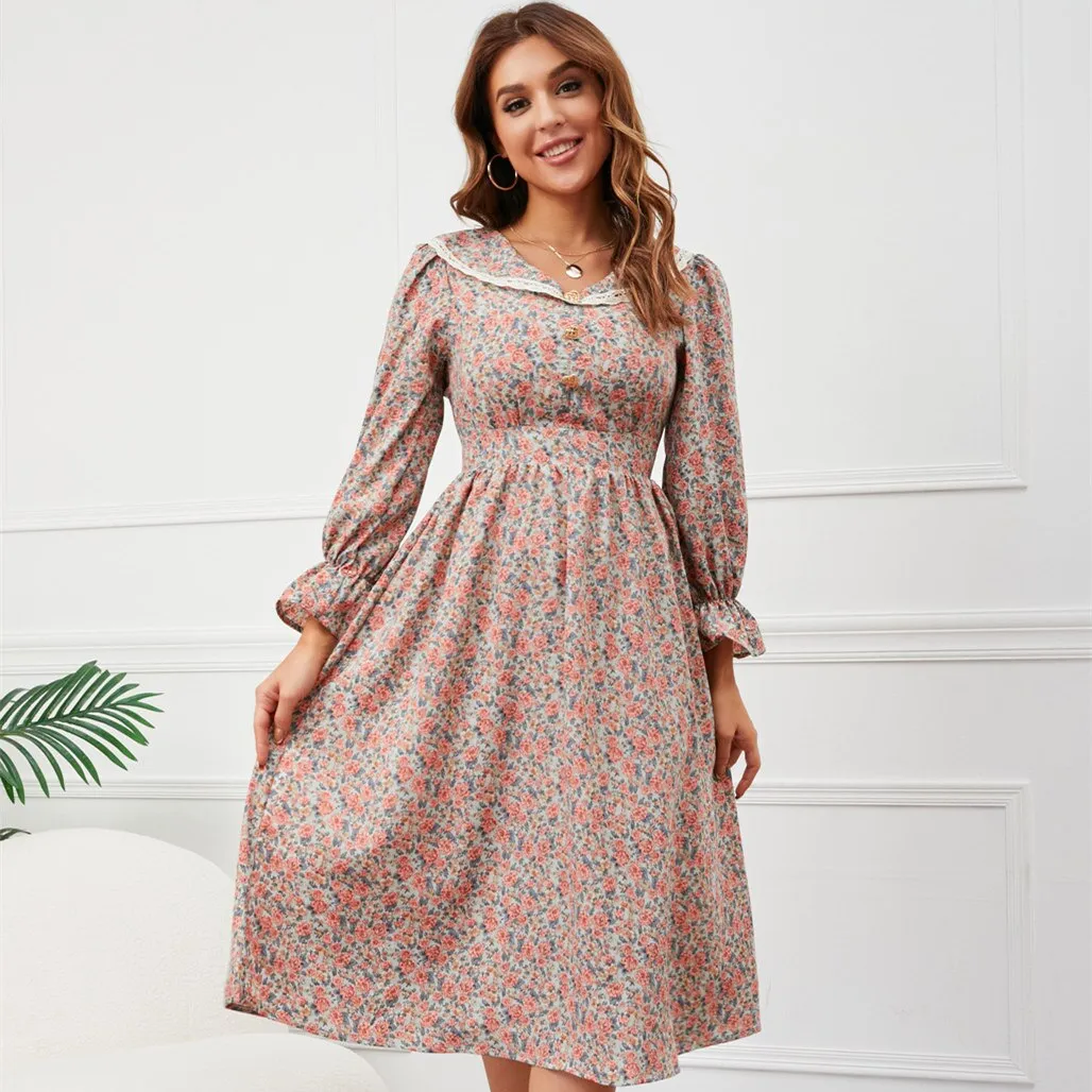 DressBetty - Retro French Floral Lace Dress