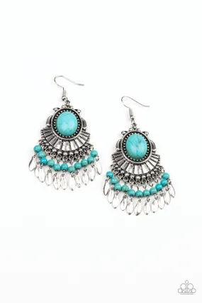 Eco Trip Turquoise Blue Stone Earrings - Paparazzi Accessories