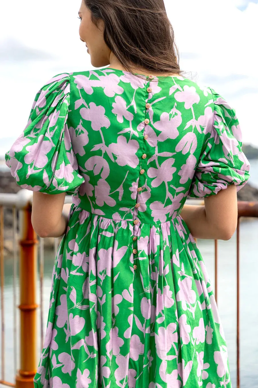 Emma Mini Dress | Green Floral