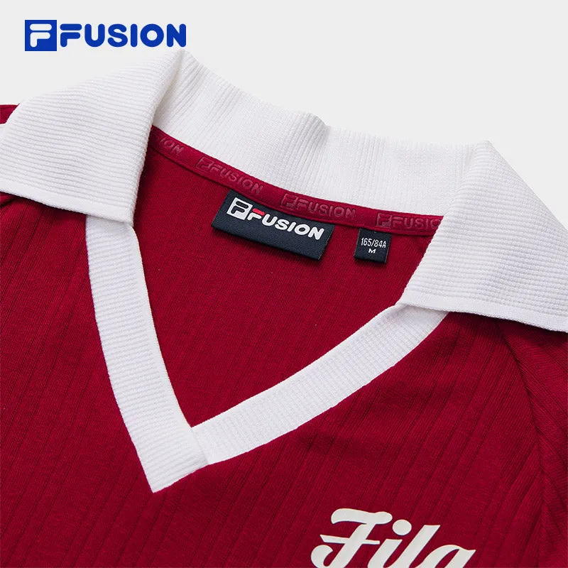 FILA FUSION INLINE CULTURE 1 Women Short Sleeve Polo in Red