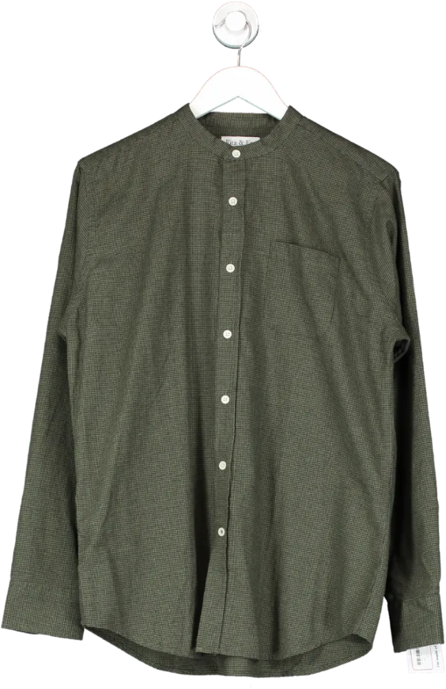 Fitz & Fro Green Organic Cotton Collarless Shirt UK M