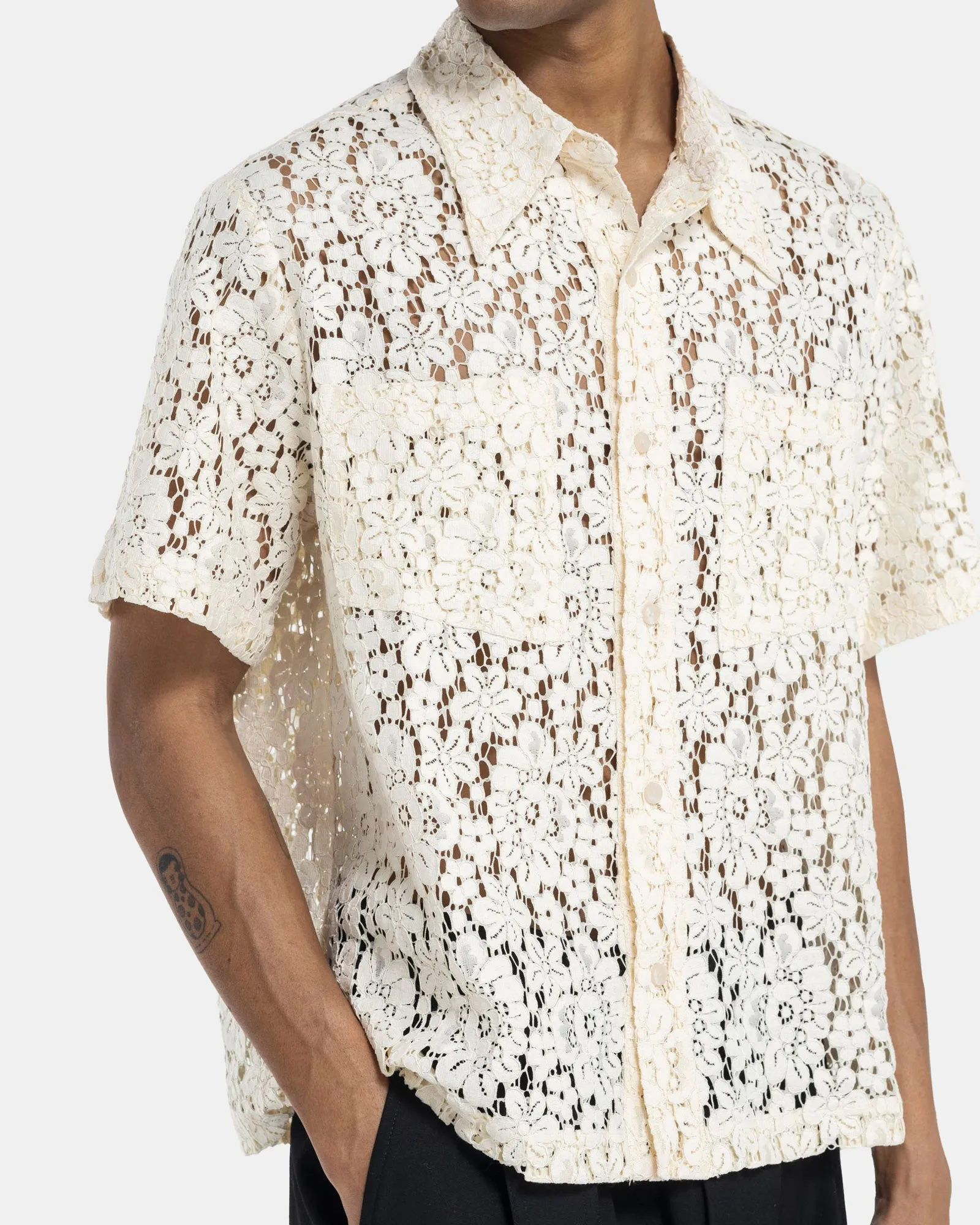 Flora Button Down in Ivory