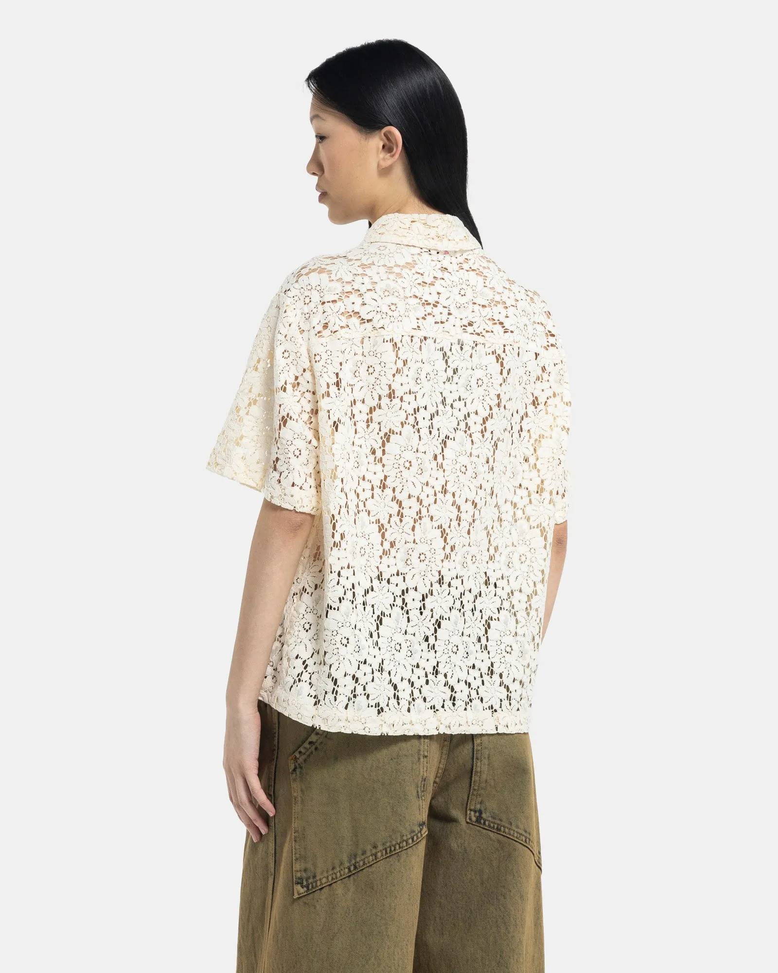 Flora Button Down in Ivory