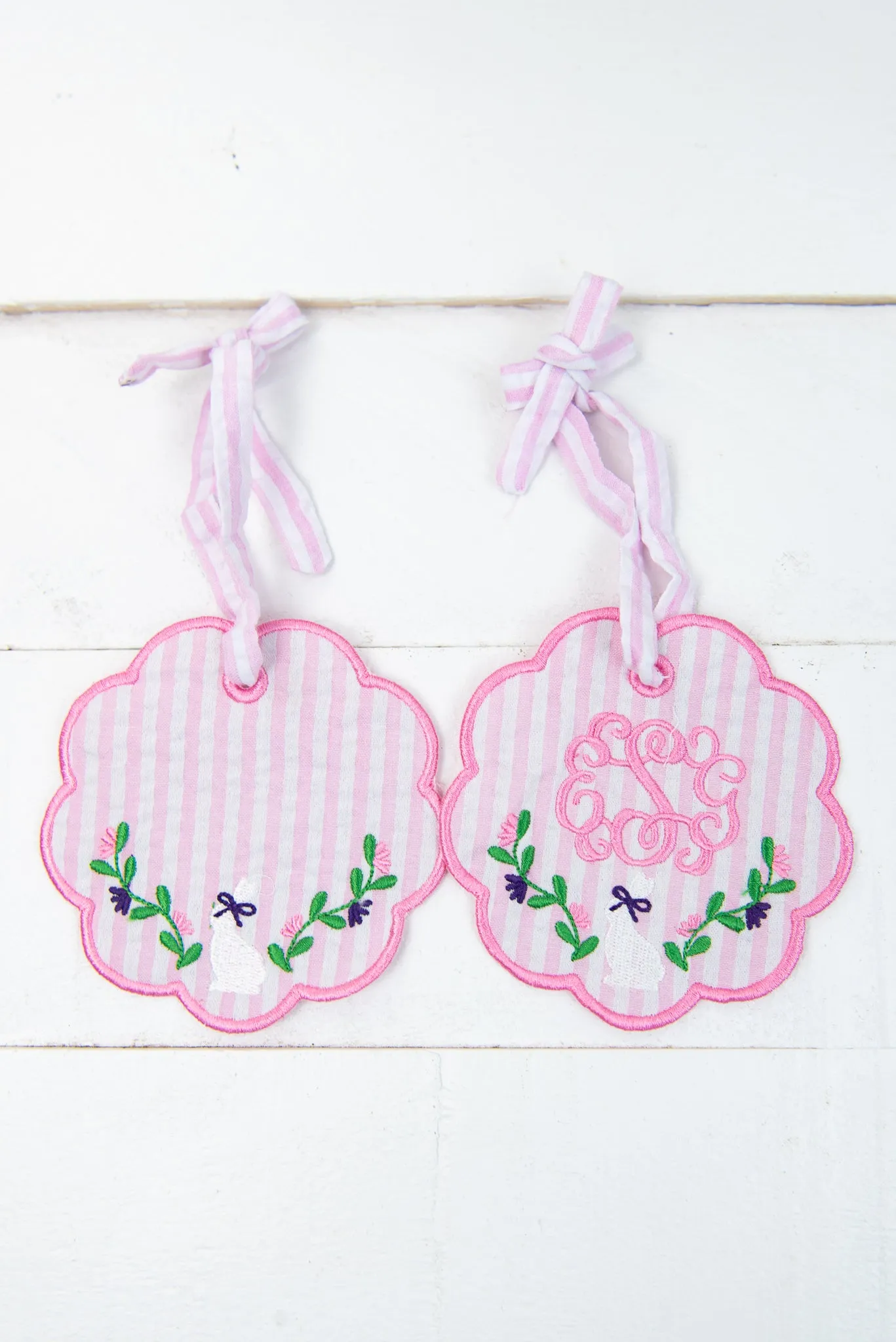 Floral Bunny Easter Basket Tag