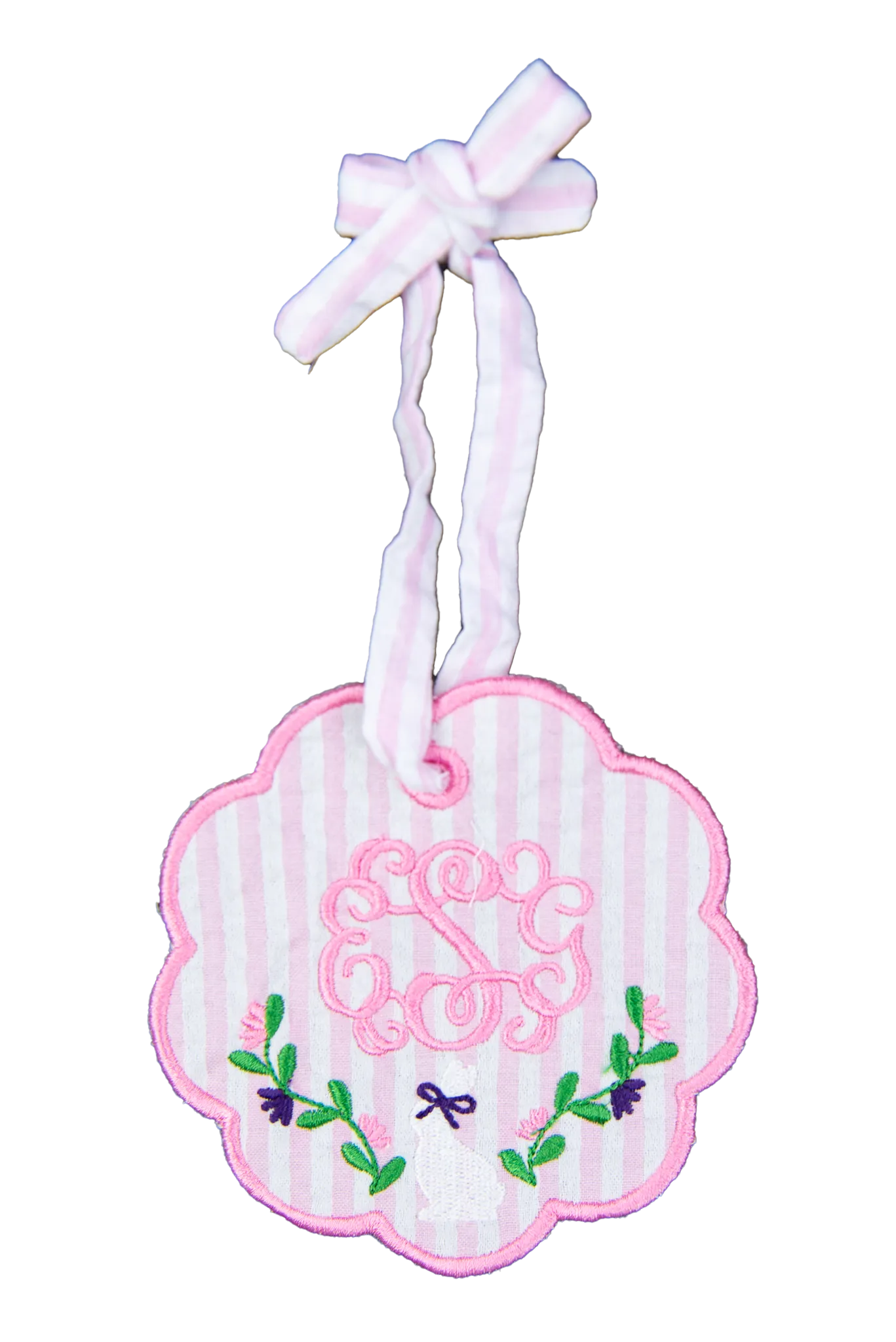 Floral Bunny Easter Basket Tag