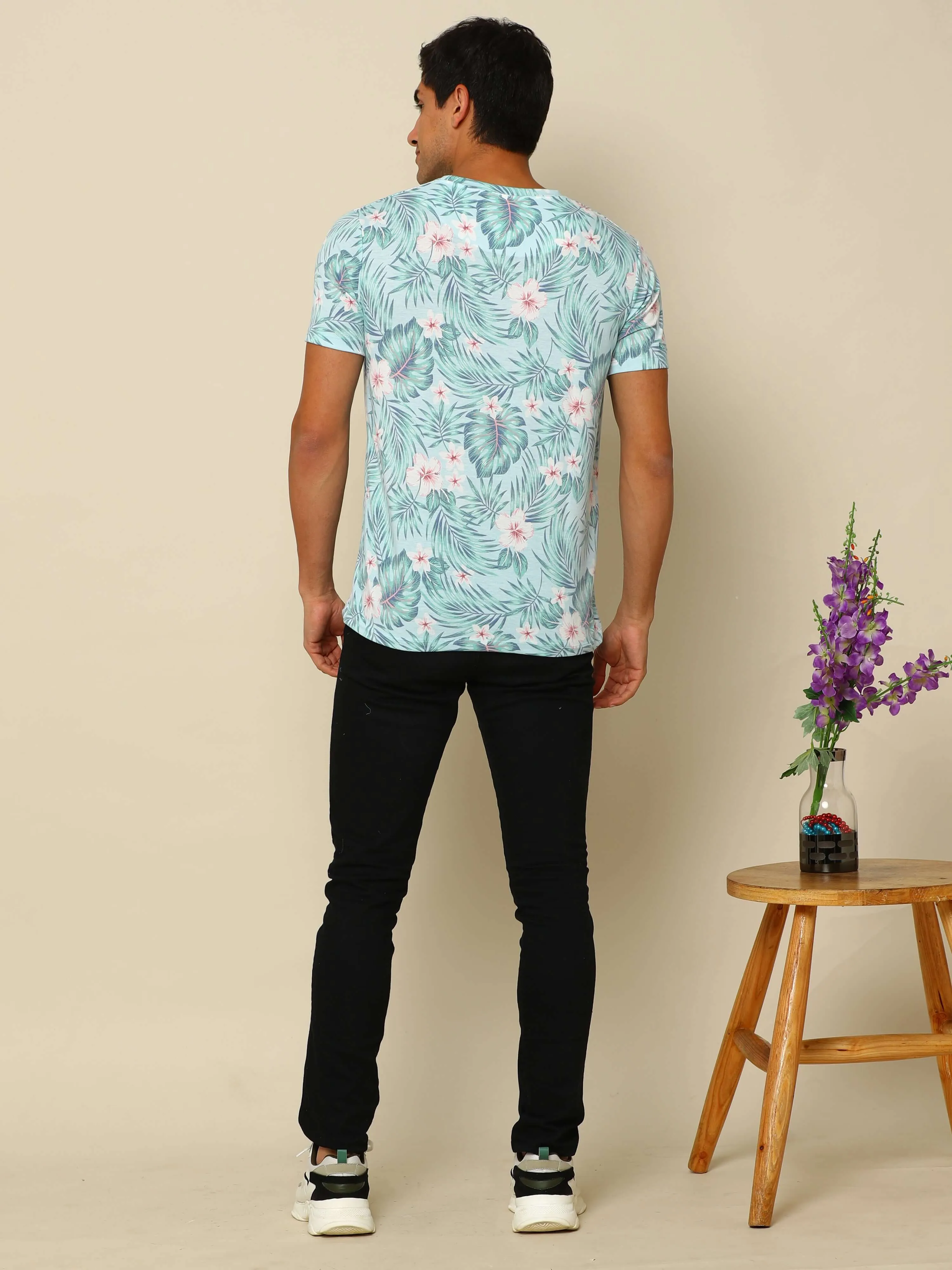 Floral Crew Neck T Shirt