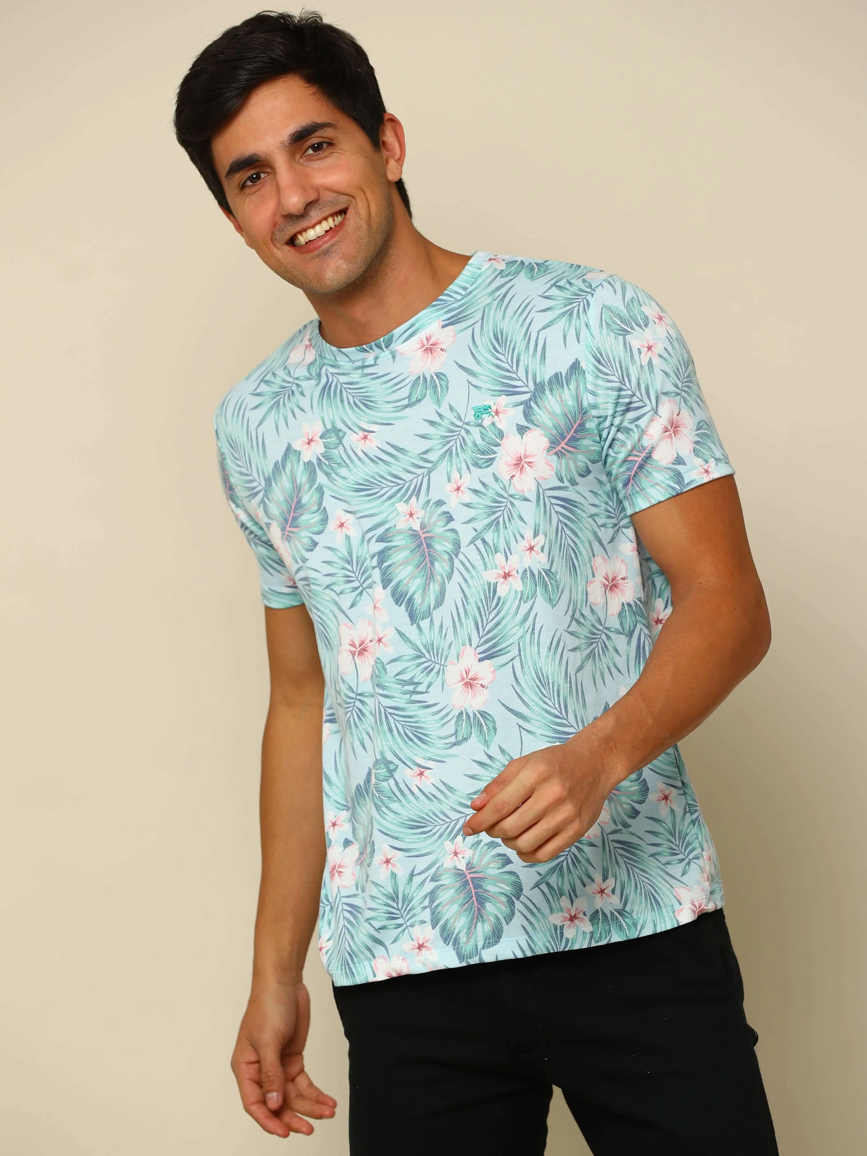 Floral Crew Neck T Shirt