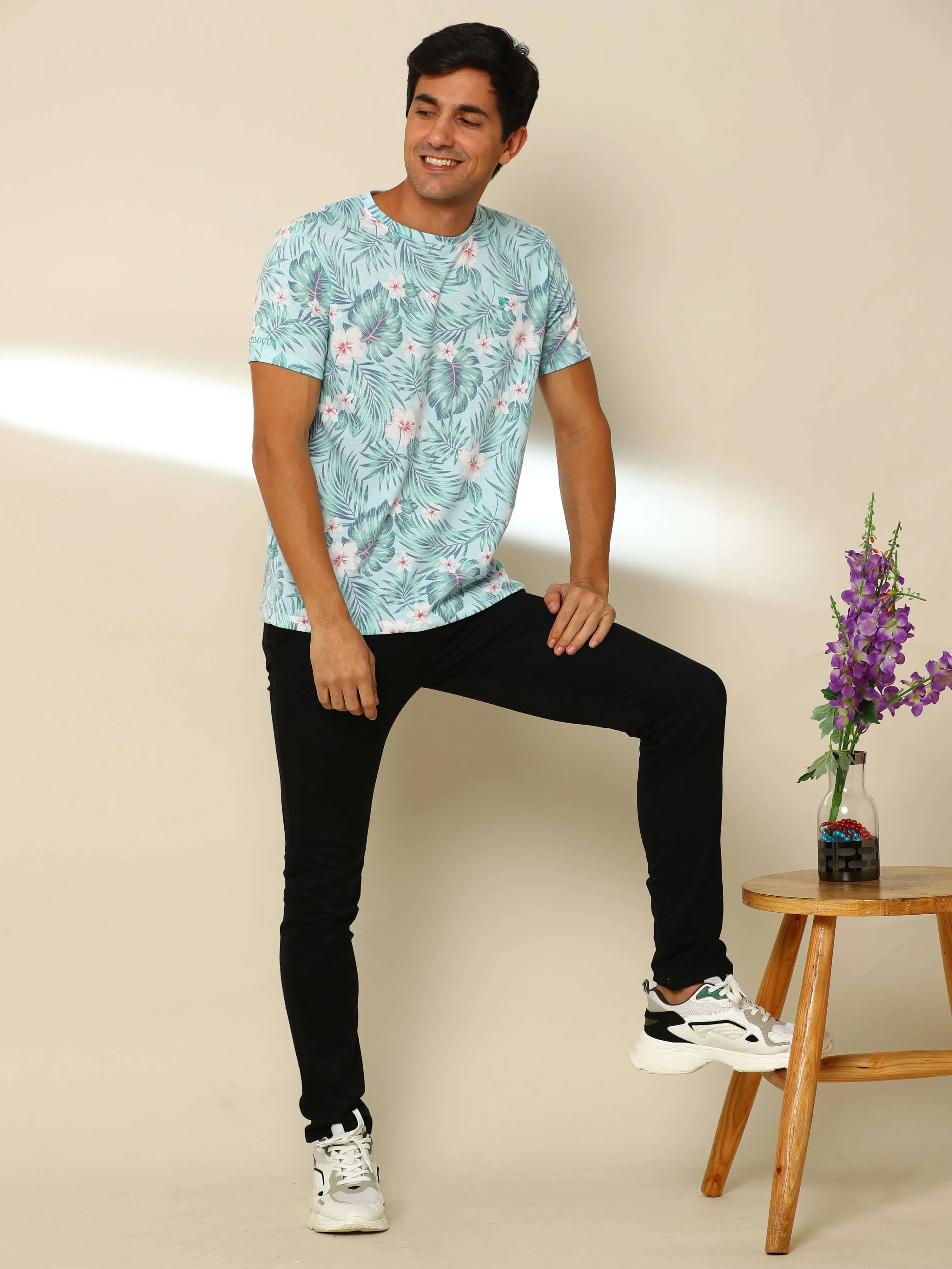 Floral Crew Neck T Shirt