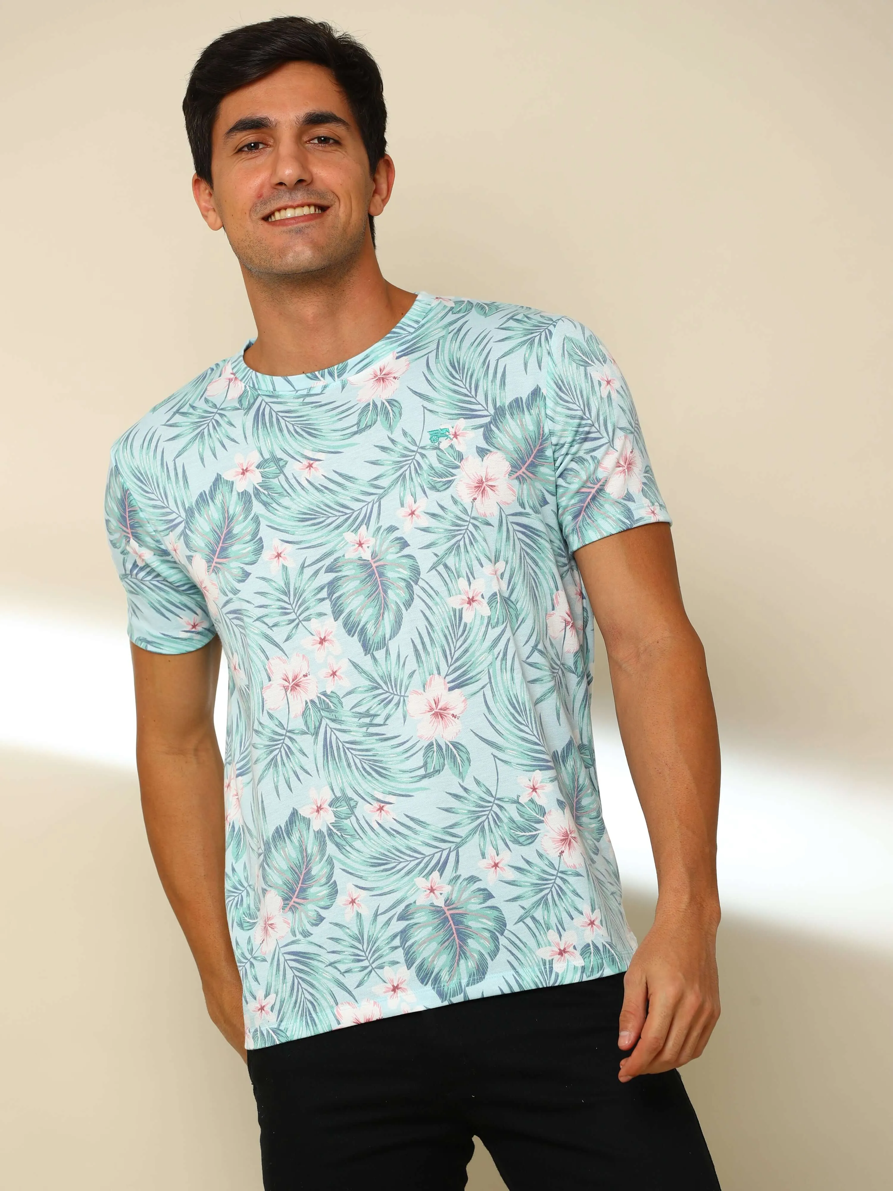 Floral Crew Neck T Shirt