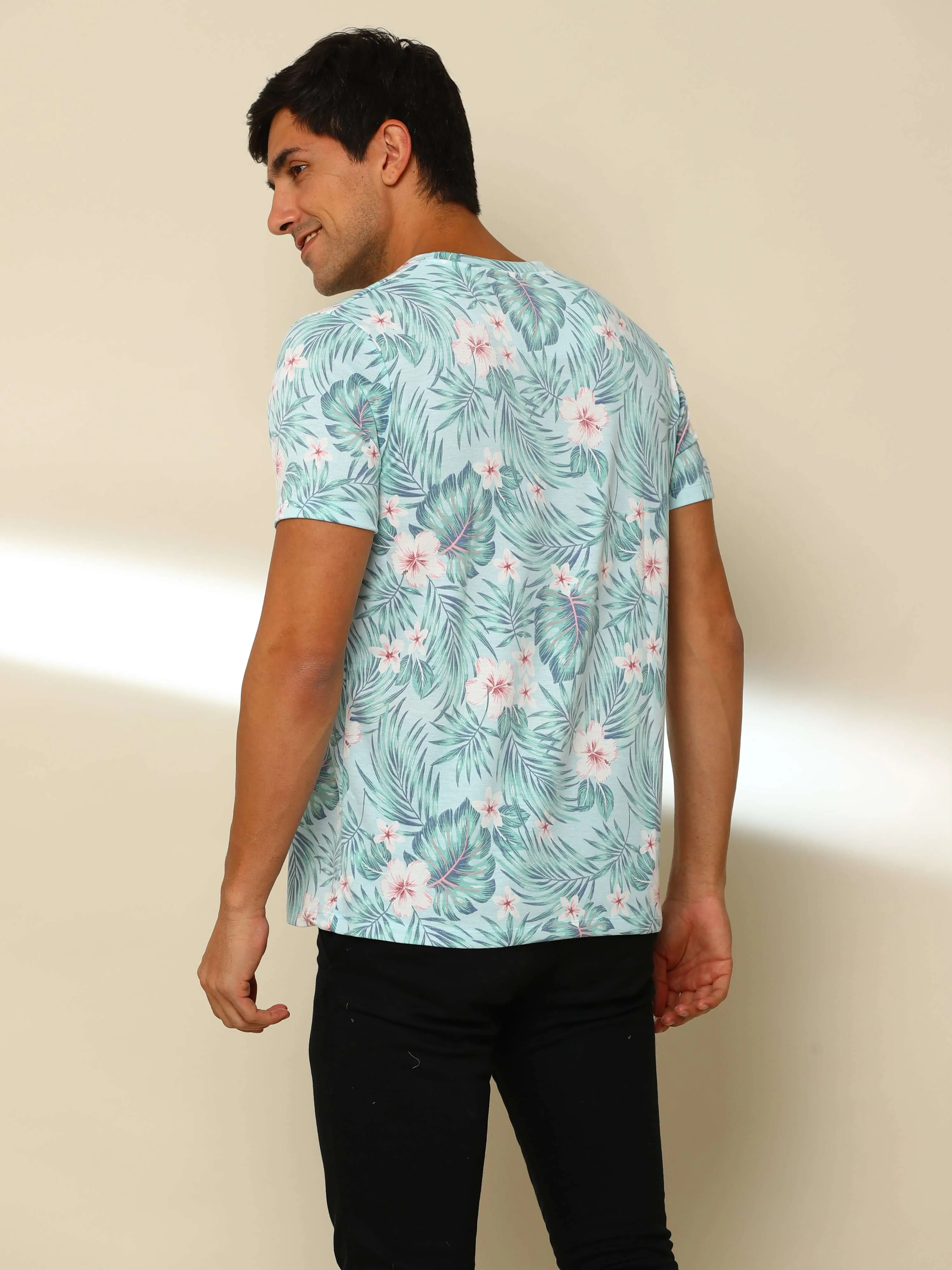 Floral Crew Neck T Shirt