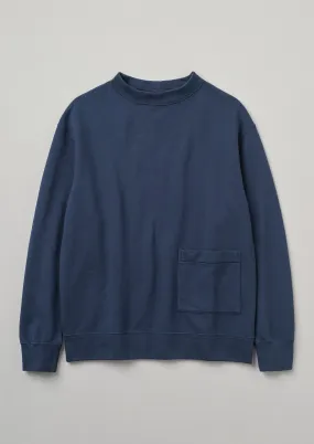 Garment Dyed Organic Jersey Sweatshirt | Dark Indigo