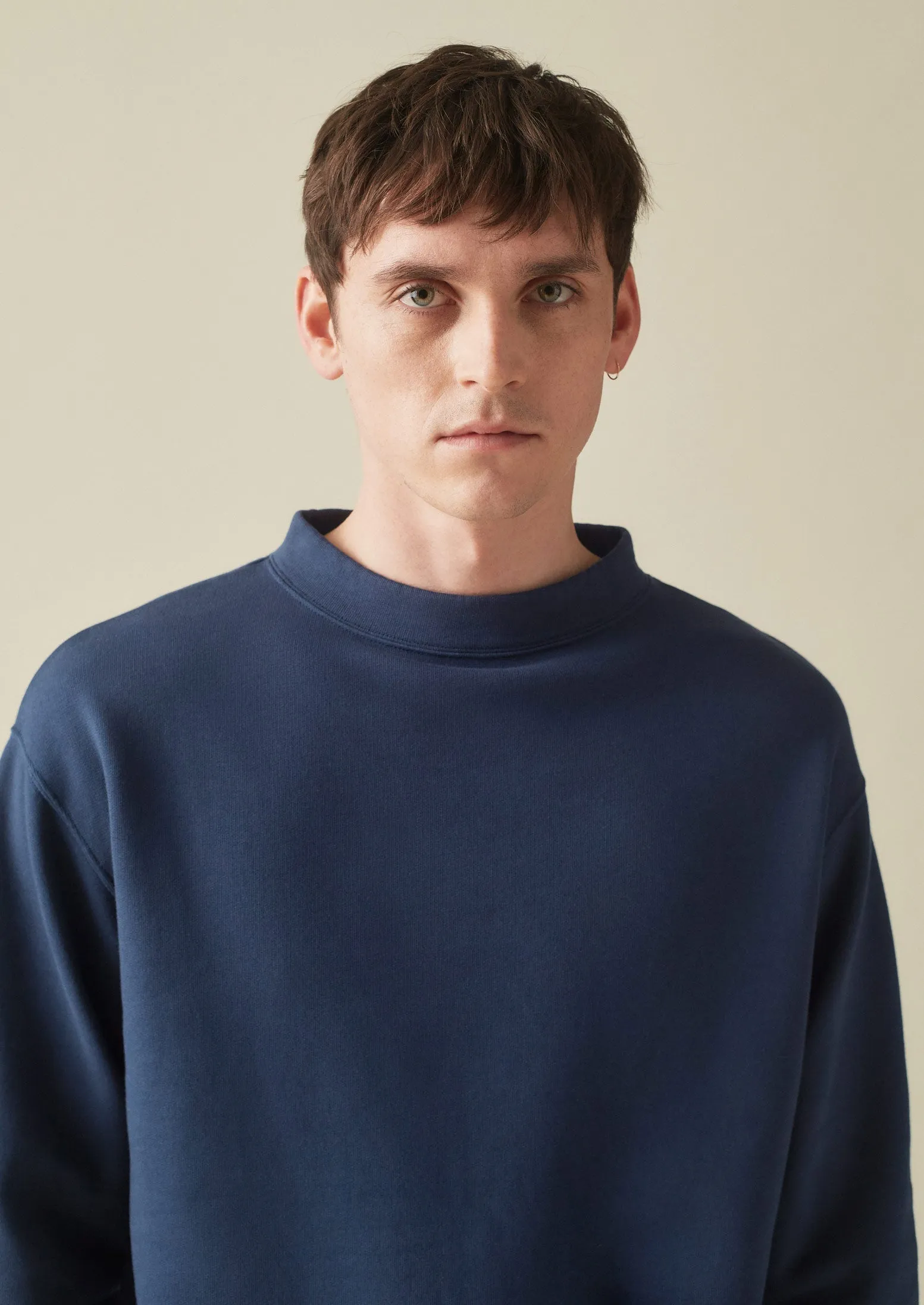 Garment Dyed Organic Jersey Sweatshirt | Dark Indigo