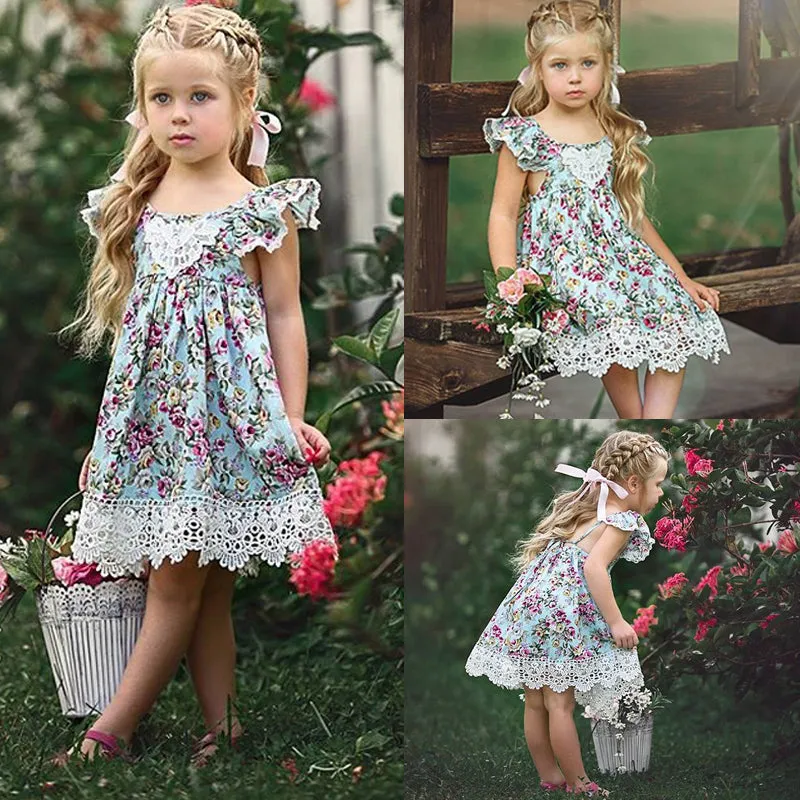 Girls Cotton Floral Dress - ONLY 5 LEFT !!!