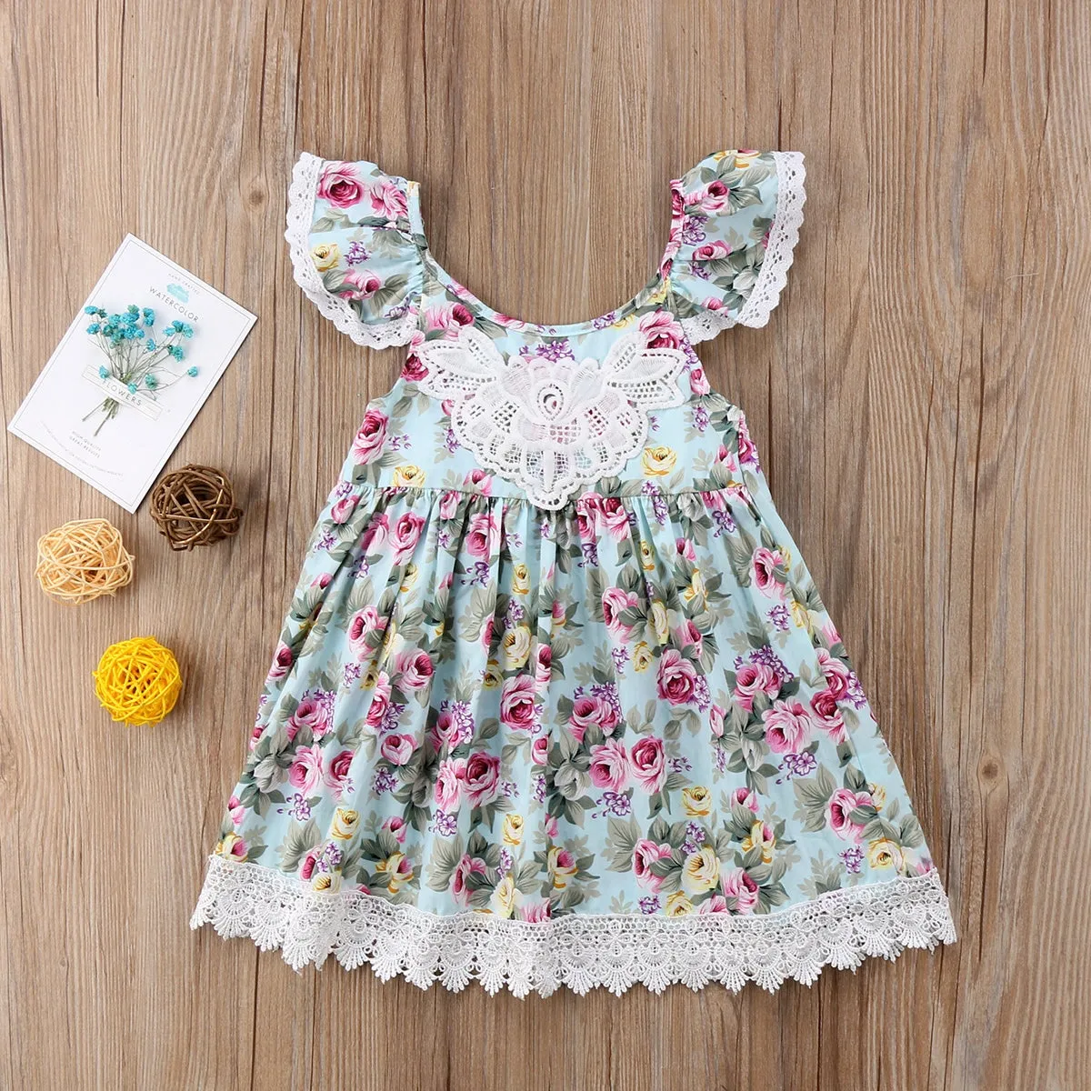 Girls Cotton Floral Dress - ONLY 5 LEFT !!!