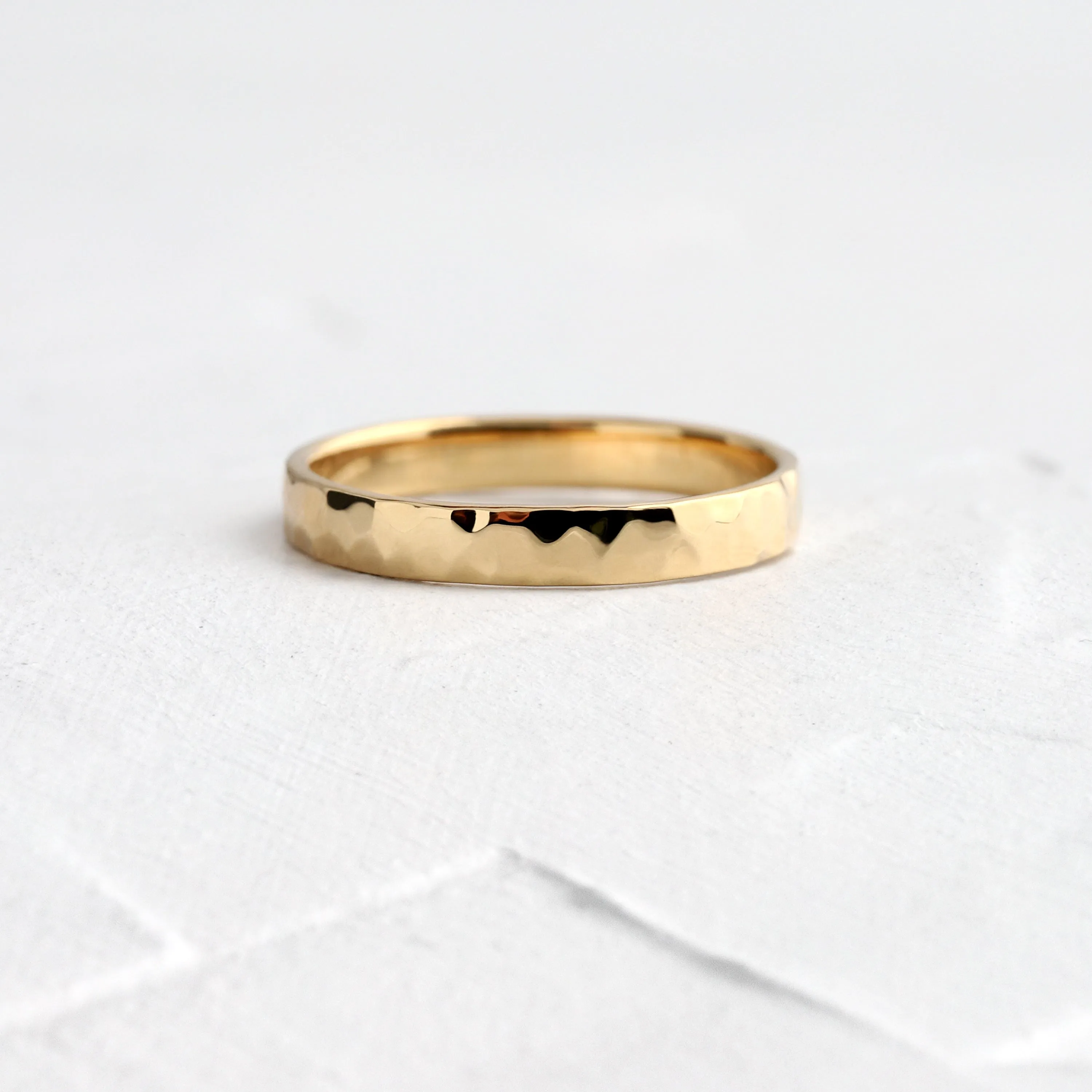 Hammered Band, 3mm, Size 8.5 - In Stock