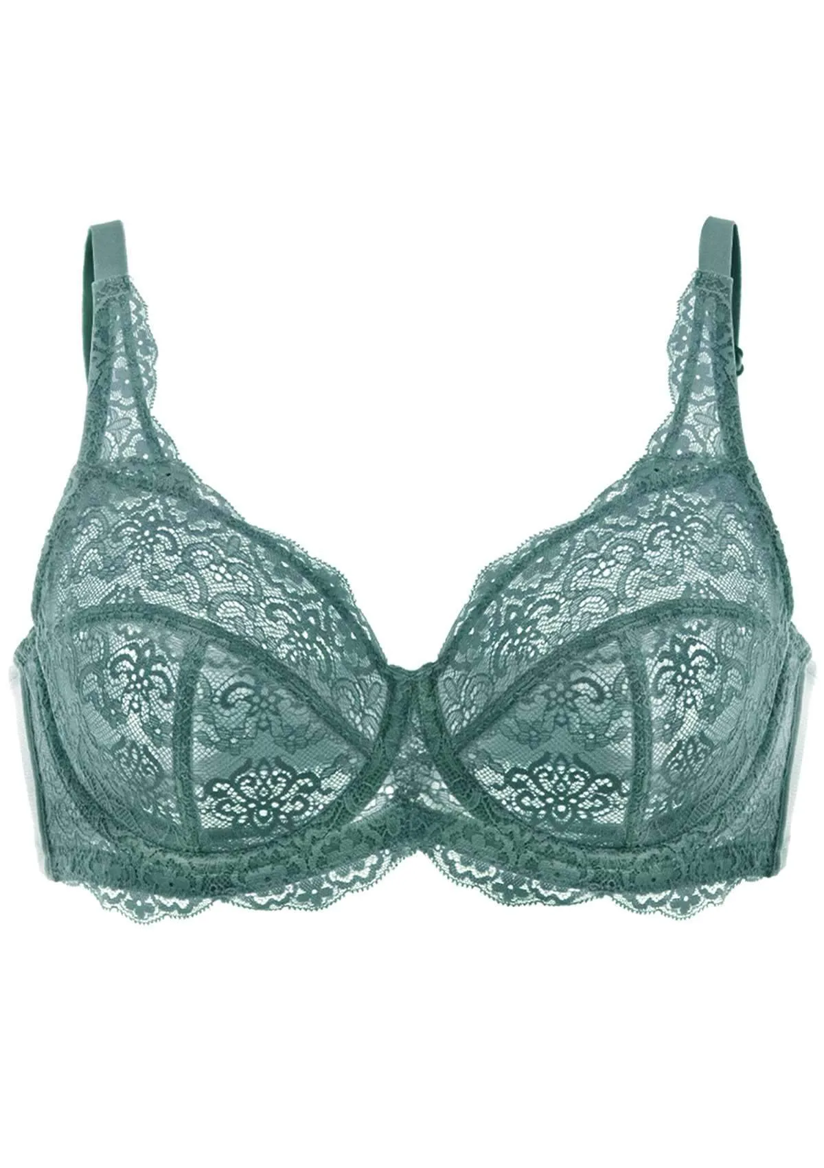 HSIA Blue All-Over Floral Lace Bra