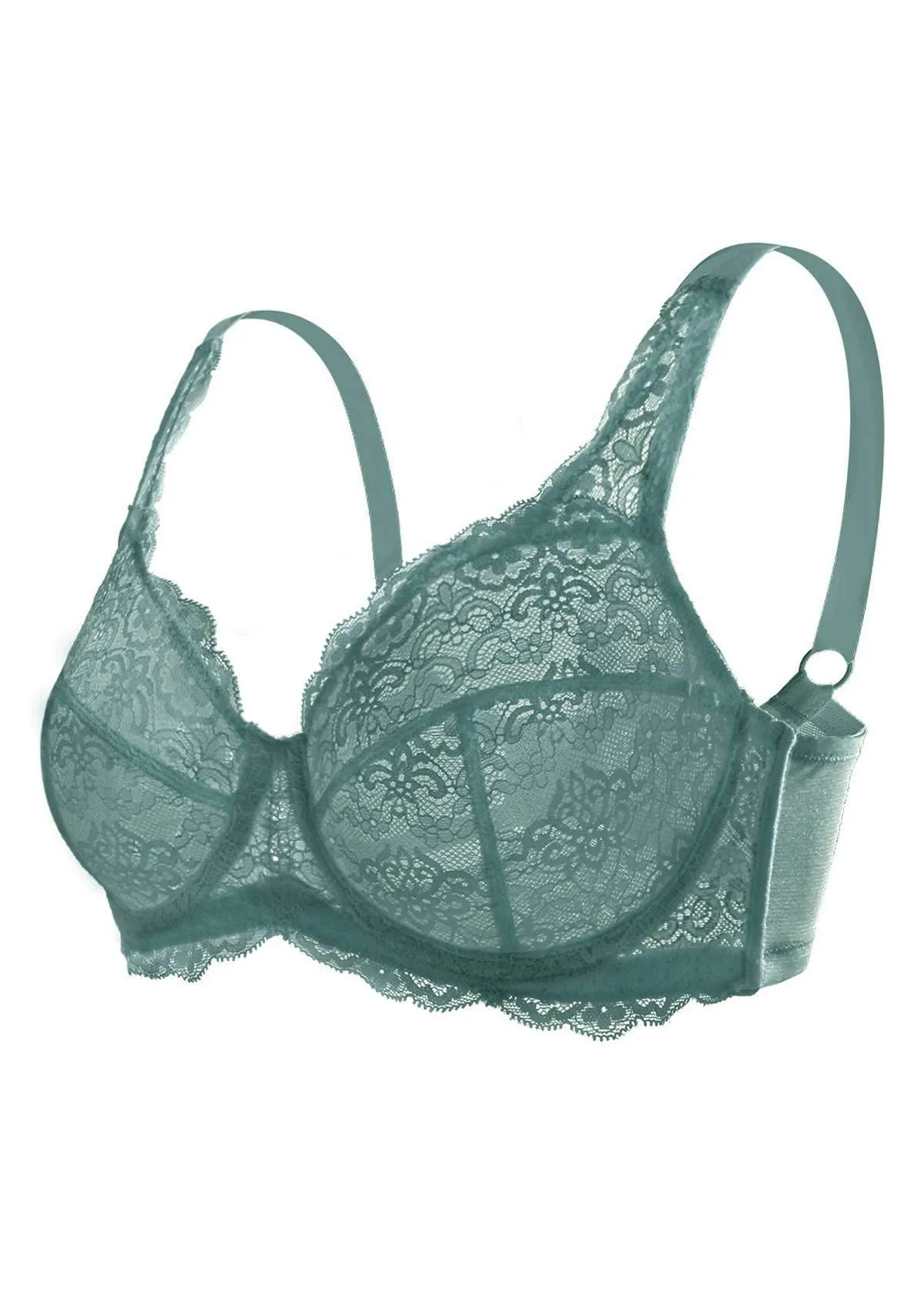 HSIA Blue All-Over Floral Lace Bra