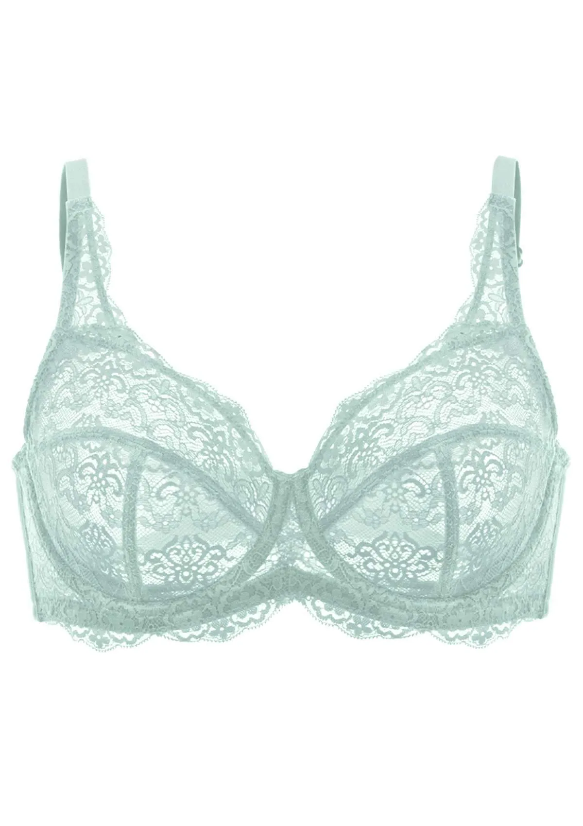 HSIA Blue All-Over Floral Lace Bra