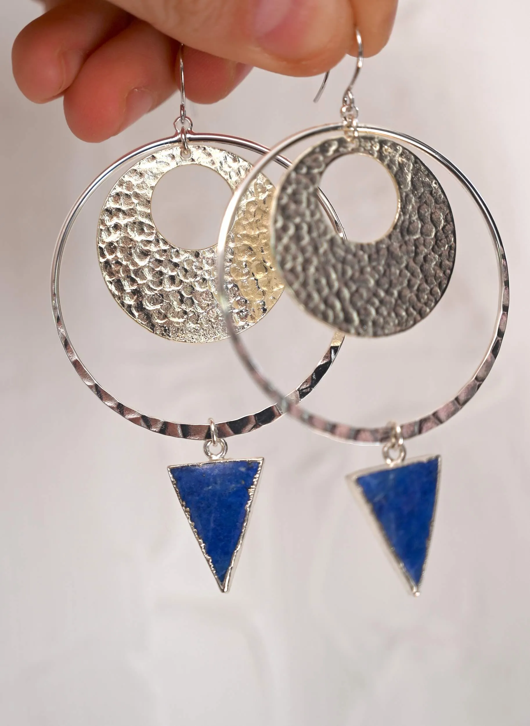 I Am Whole Lapis Lazuli Silver Hoops