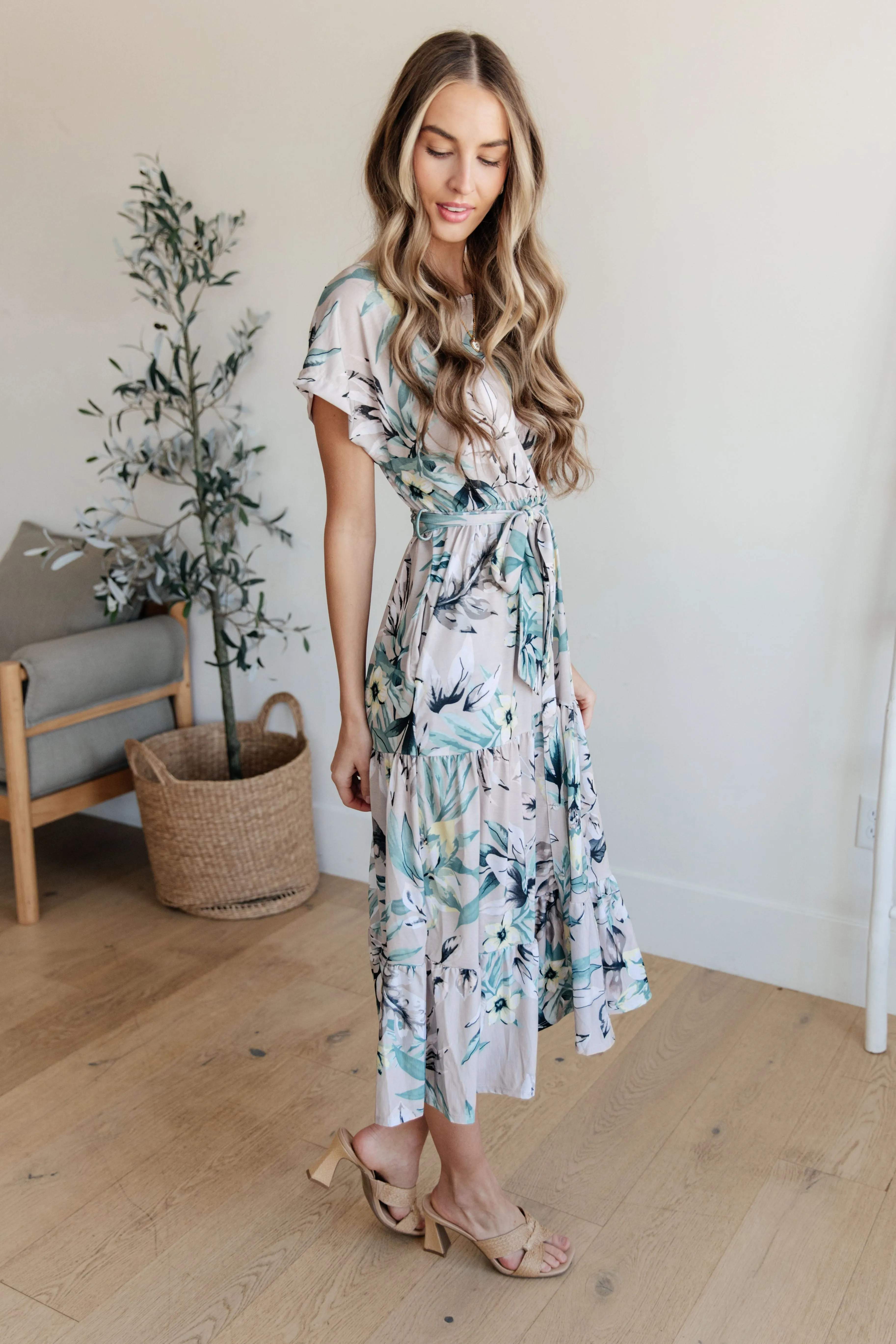 Into the Night Dolman Sleeve Floral Dress