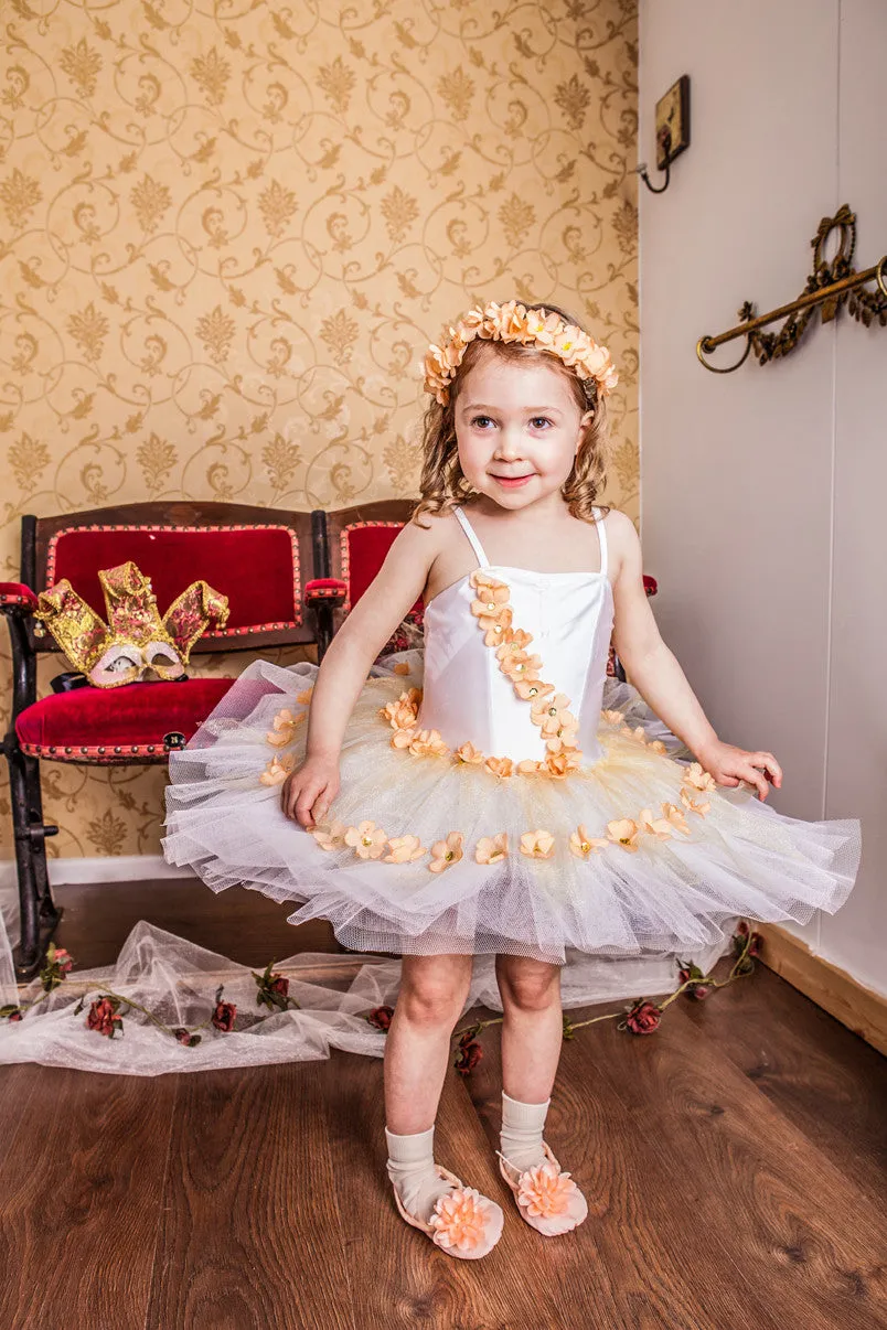 Just Ballet Peach floral tutu 4-5y