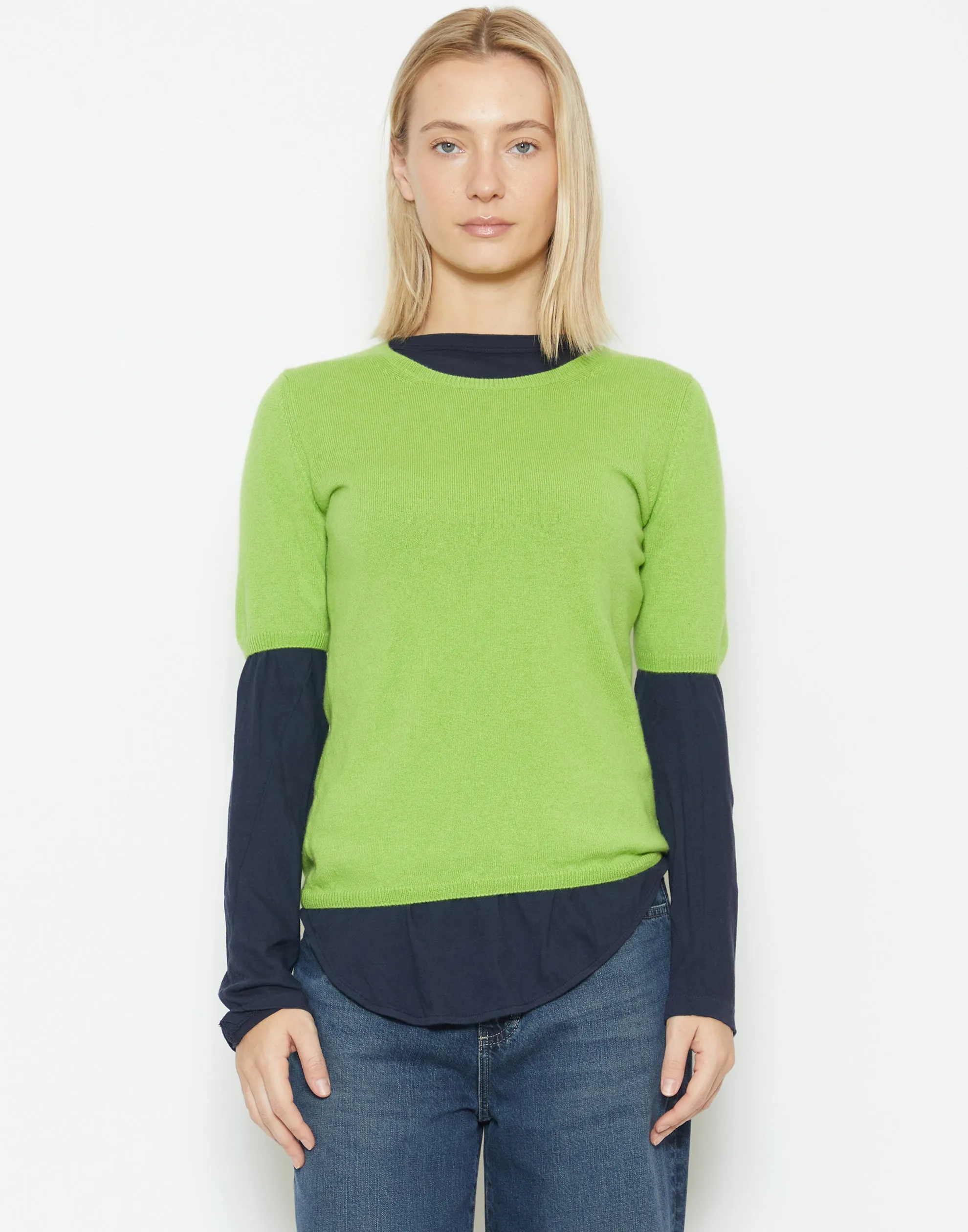 Lime Cashmere Short Sleeve Valenti Top