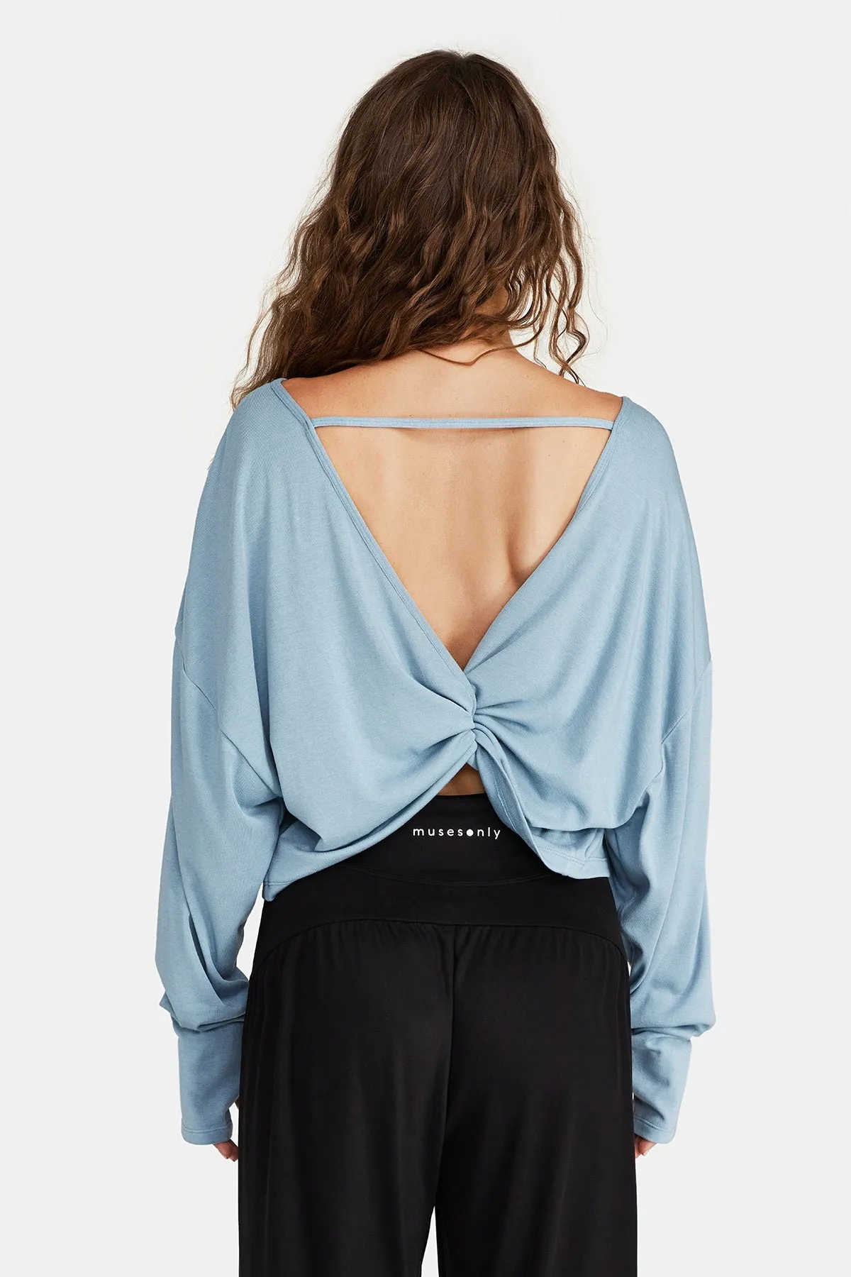 Long Sleeve Cord Cutout T-Shirt