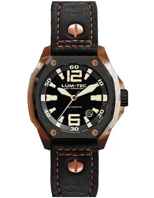 Lum-Tec Mens V-Series Automatic - Black Dial - Titanium Carbide PVD - Two-Tone