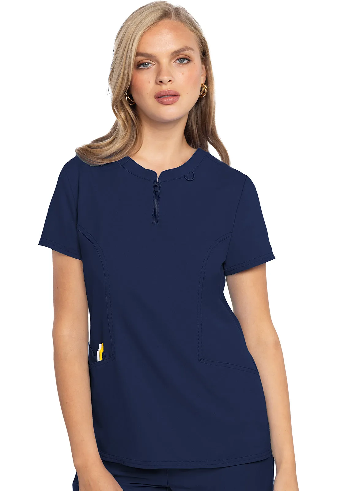 Med Couture MC609 Insight Zip Henley 3 Pocket Women's Scrub Top